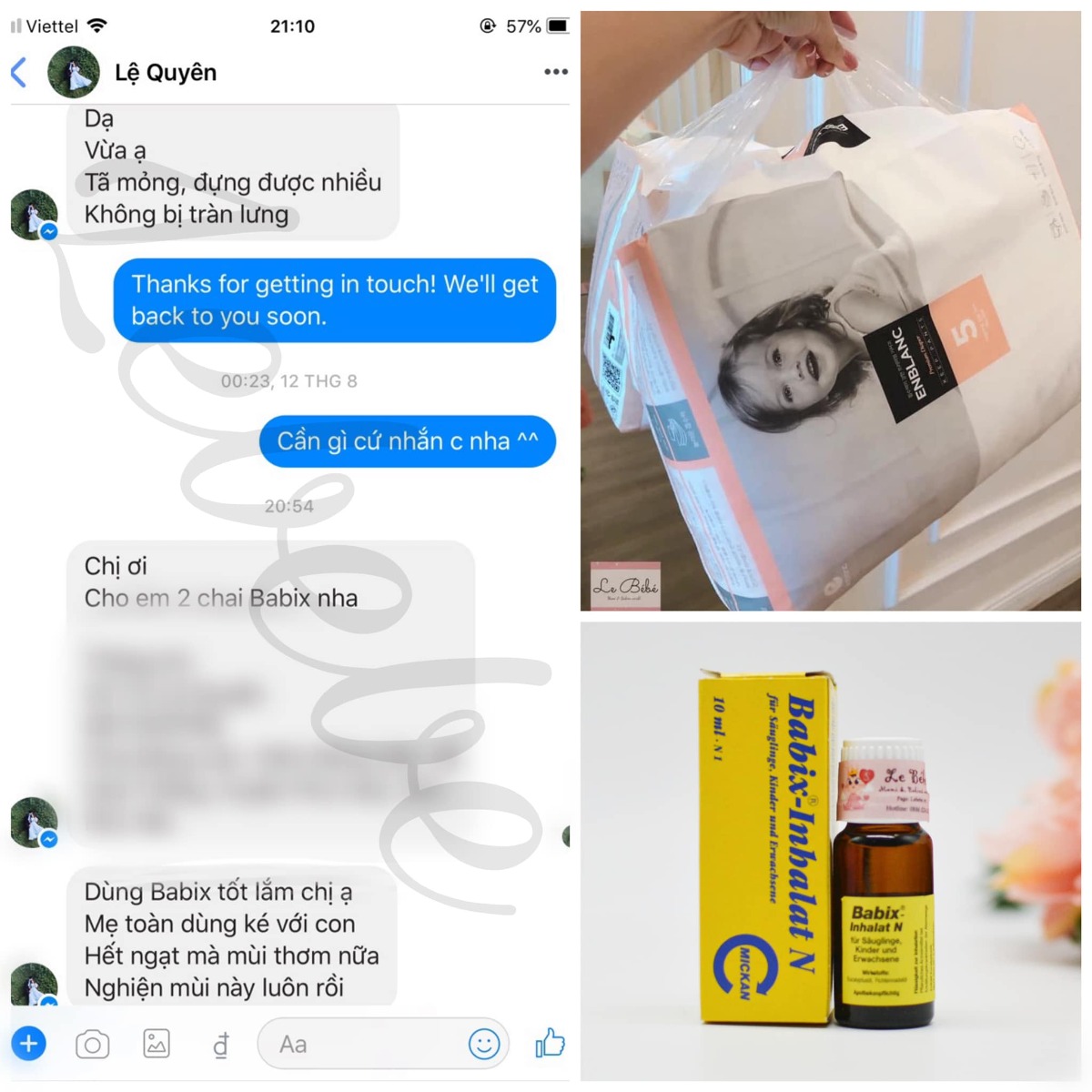 REVIEW BỈM ORGANIC NỘI ĐỊA HÀN: ENBLANC SIÊU THẤM HÚT

Sau nhiều tháng nghiên cứu, sử dụng liên tục và so sánh với các dòng bỉm cao cấp khác để có review thực tế nhất cho các mẹ, Lebebe đã quyết định ký hợp đồng phân phối hãng bỉm cao cấp 100% organic made in Korea để chia sẻ tới các mẹ bỉm đang tìm kiếm dòng bỉm chất lượng hàng đầu: Enblanc

Dưới đây là review chi tiết của Lebebe về dòng bỉm mẹ nào cũng sẽ dễ dàng nhận thấy sự khác biệt ngay lần đầu sử dụng :

✔️ THÀNH PHẦN ORGANIC 100% : Thứ nhất, Enblanc là bỉm cotton được làm bằng sợi bông Organic 100%, made in Korea chính hiệu. Nếu như những loại bỉm khác của Hàn được đặt nhà máy sản xuất tại Trung Quốc và một số nước lân cận, mô hình sản xuất tương đương nhưng chất lượng sẽ có một chút ảnh hưởng thì toàn bộ nhà máy sản xuất Enblanc được đặt DUY NHẤT tại Hàn Quốc, sản xuất trực tiếp với nguồn nguyên liệu sạch, chất lượng đảm bảo tuyệt đối và nhập khẩu về Việt Nam.

✔️ THỰC SỰ RẤT MỎNG: Thứ hai, bỉm Enblanc chỉ dày có 2mm, mỏng nhẹ như không. Bên ngoài, Enblanc siêu siêu mỏng, chỉ bằng 1/2 hay 1/3 so với bỉm thông thường nên bé dùng bỉm sẽ dễ chịu, không bị bí, cộm như các dòng khác.

✔️ CHỐNG TRÀN TỐT: Thứ ba, ưu điểm nổi trội nhất của bỉm Enblanc sử dụng công nghệ Polymer thấm hút cực nhanh kết hợp với thiết kế chống tràn, không vón cục. So sánh đơn giản với bỉm quốc dân Merries, bạn Seed nhà Lebebe chỉ tè được tối đa hai bãi đã phải thay rùi, vả lại bé mới tè một được một chút bỉm đã căng phồng, hiện rõ vạch xanh. Đến khi dùng Enblanc thì Lebeb khá bất ngờ vì bỉm mỏng mà thấm hút tốt như vậy, bé tè 3-4 bãi mới nặng, độ thấm hút Lebebe đánh giá gấp khoảng 1,5-2 lần các dòng bỉm thông thường.

Thêm nữa, bỉm ENBLANC có tính thoáng khí nổi trội nhờ ứng dụng air cover, không khí được lưu thông tốt hơn với kỹ thuật thoáng khí tân tiến nhất, điều này thực sự giúp cho bé luôn vui vẻ và thoải mái khi đóng bỉm.

✔️ CHUN MỀM: Cuối cùng, Enblanc được thiết kế quần chun khá mềm mại, co dãn tối đa cùng các lỗ thoáng khí, vì vậy một điều nhận thấy ngay là bé sử dụng không bị lằn, bạn Seed nhà Lebebe đóng bỉm suốt 3h đồng hồ mà khi bỏ bỉm bé không bị lằn chút nào, khác hẳn khi dùng Merries.

Nhược điểm duy nhất của Enblanc là thiết kế chun quần 2 bên khá dai, thường khi thay bỉm cho bé, mẹ sẽ xé bỉm 2 bên để cuộn lại, thì đoạn xé rách này của Enblanc không được dứt khoát như Merris. Trong quá trình trải nghiệm Enblanc, đây cũng là điểm trừ duy nhất Lebebe nhận thấy, tuy nhiên chi tiết nhỏ này không ảnh hưởng gì tới chất lượng của sản phẩm cả. Lebebe đã góp ý với đại diện hãng, hy vọng trong thời gian tới Enblanc sẽ có thiết kế tiện lợi hơn.