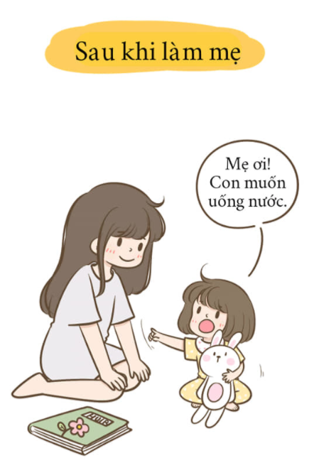 Trước và sau khi làm mẹ.
Nguồn: Dĩ Hiên An