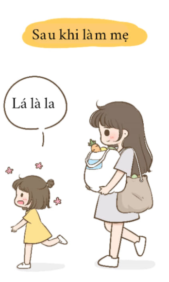 Trước và sau khi làm mẹ.
Nguồn: Dĩ Hiên An