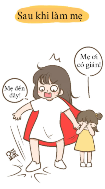 Trước và sau khi làm mẹ.
Nguồn: Dĩ Hiên An
