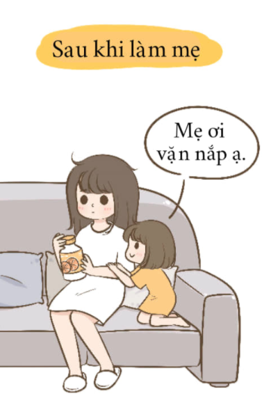Trước và sau khi làm mẹ.
Nguồn: Dĩ Hiên An
