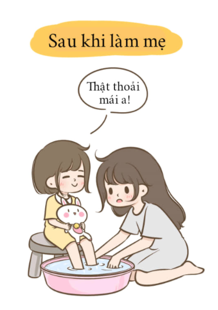 Trước và sau khi làm mẹ.
Nguồn: Dĩ Hiên An