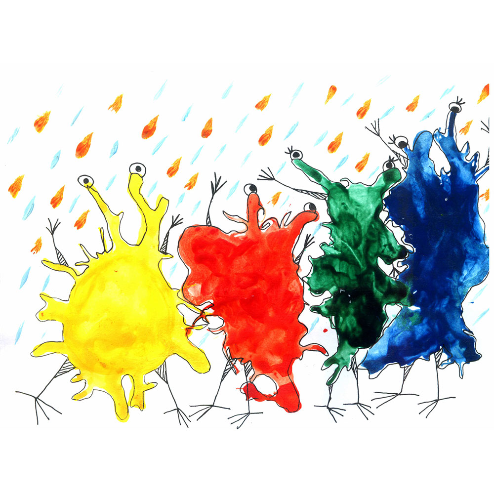 Truyện Ehon - Truyện tranh thai giáo: Quái vật tí hon màu vàng