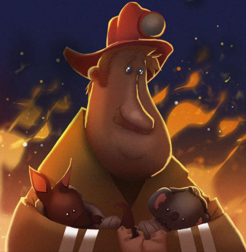 Truyện Ehon - Truyện tranh thai giáo: Anh lính cứu hoả và chú chó