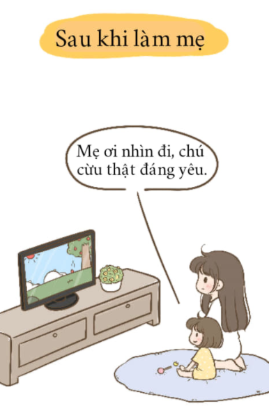 Trước và sau khi làm mẹ.
Nguồn: Dĩ Hiên An
