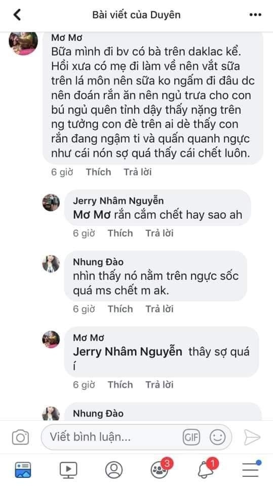 Các Mẹ Bỉm Sữa Đọc Để Cảnh Giác Và Đề Phòng Nhé
Rắn có thích sữa mẹ hay không???😱😰
Chưa có thông tin xác thực hay nghiên cứu chính thức, nhưng ngay sáng ngày 8/1/2020, một bé trai 20 ngày tuổi đã bị tử vong do rắn cạp nia bò vào nhà và cắn bé.
Đây là những thông tin tổng hợp từ các mẹ khác kể lại, các mẹ mới sinh nên đọc để đề phòng và vệ sinh sạch cho bé và đồ dùng của bé nhé❗
Nguồn: tổng hợp