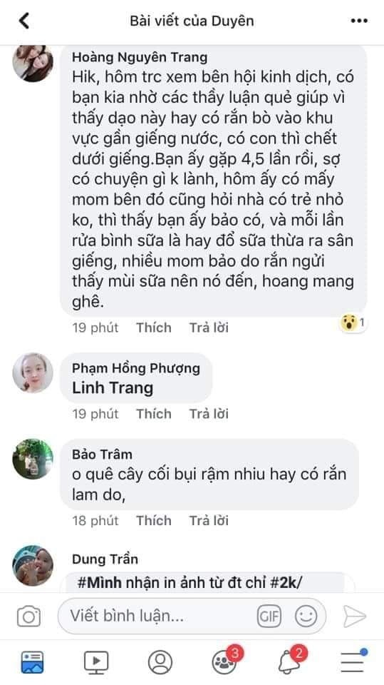 Các Mẹ Bỉm Sữa Đọc Để Cảnh Giác Và Đề Phòng Nhé
Rắn có thích sữa mẹ hay không???😱😰
Chưa có thông tin xác thực hay nghiên cứu chính thức, nhưng ngay sáng ngày 8/1/2020, một bé trai 20 ngày tuổi đã bị tử vong do rắn cạp nia bò vào nhà và cắn bé.
Đây là những thông tin tổng hợp từ các mẹ khác kể lại, các mẹ mới sinh nên đọc để đề phòng và vệ sinh sạch cho bé và đồ dùng của bé nhé❗
Nguồn: tổng hợp