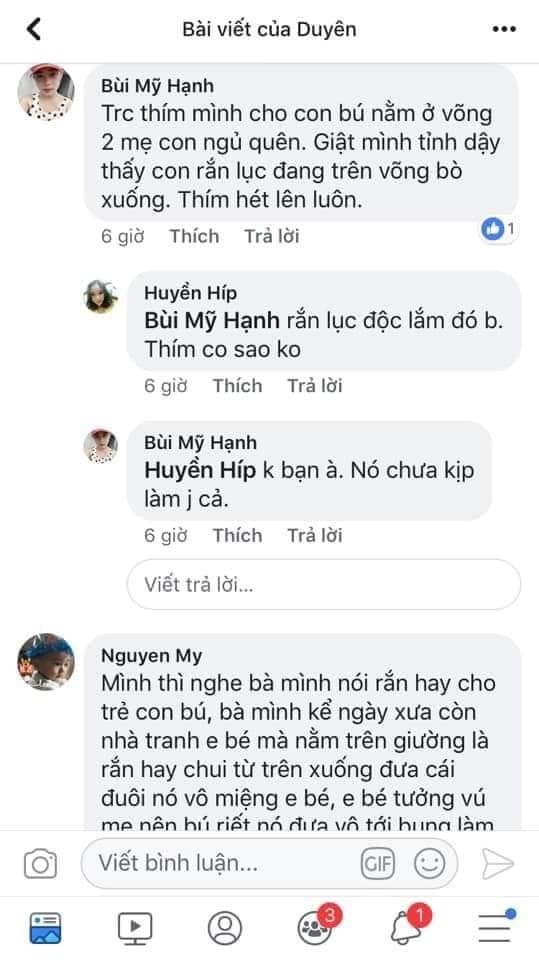 Các Mẹ Bỉm Sữa Đọc Để Cảnh Giác Và Đề Phòng Nhé
Rắn có thích sữa mẹ hay không???😱😰
Chưa có thông tin xác thực hay nghiên cứu chính thức, nhưng ngay sáng ngày 8/1/2020, một bé trai 20 ngày tuổi đã bị tử vong do rắn cạp nia bò vào nhà và cắn bé.
Đây là những thông tin tổng hợp từ các mẹ khác kể lại, các mẹ mới sinh nên đọc để đề phòng và vệ sinh sạch cho bé và đồ dùng của bé nhé❗
Nguồn: tổng hợp