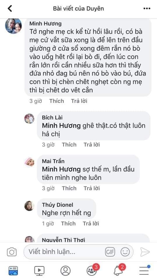 Các Mẹ Bỉm Sữa Đọc Để Cảnh Giác Và Đề Phòng Nhé
Rắn có thích sữa mẹ hay không???😱😰
Chưa có thông tin xác thực hay nghiên cứu chính thức, nhưng ngay sáng ngày 8/1/2020, một bé trai 20 ngày tuổi đã bị tử vong do rắn cạp nia bò vào nhà và cắn bé.
Đây là những thông tin tổng hợp từ các mẹ khác kể lại, các mẹ mới sinh nên đọc để đề phòng và vệ sinh sạch cho bé và đồ dùng của bé nhé❗
Nguồn: tổng hợp