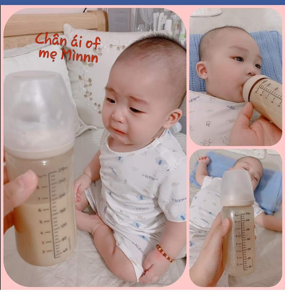 REVIEW về các bình sữa cho các mẹ bầu sắp sinh và các mẹ đang luyện ti bình cho con. Sau khi ngốn gần 3 triệu test các thể loại anh em họ hàng nhà bình sữa thì mình đã tìm được chân ái 😃

 1. Pigeon nội địa, lúc chuẩn bị sinh thấy các mẹ review tốt nên mình mua cho bé dùng lúc sơ sinh.
 Ưu điểm :
Núm ti tròn, mềm. Nhựa PPSU an toàn. Mẫu mã đẹp, vệ sinh cũng nhanh sạch.
 Khuyết điểm :
Siêu đầy hơi, sữa xuống chậm nên nếu lúc hút của bé mạnh núm dễ thụt vào trong. Bé nhà mình dùng từ lúc sơ sinh đến tháng thứ 2 thấy con bú mệt hay nhai núm nên mình đổi bình luôn. Hơn nữa bình pegion thật giá khá chát, đợt mình mua khoảng hơn 400k bình thủy tinh 160ml phiên bản giới hạn, thỷ tinh nặng và dễ vỡ, và bình giả thì siêu nhiều.

2. Wesser : 
 Ưu điểm :
Núm khá mềm, thấy các mẹ khen nên mình cho bé thử, nhưng bé vẫn nhai núm không hợp tác giá rẻ, rơi vào khoảng hơn 200k thôi.
 Khuyết điểm :
Hình thức xấu, đối với mẹ thích hình thức đẹp như em thì bình nhìn xấu, thậm trí rất xấu

3. Comotomo: 
 Ưu điểm :
Hình thức mũm mĩm xinh xắn, sau khi bé không dùng Wesser em thấy các mẹ review em này tốt lắm nên quất luôn, giá bình nhỏ hình như 375k, mình mua ở Kidplaza. Núm tròn, silicol khá mềm 
 Khuyết điểm :
Chất liệu silicon  nên lúc em cho bình vào hâm sữa hay tiệt trùng thì mùi silicol khá khó chịu, sợ ảnh hưởng đến sức khỏe của bé,  về núm thì sữa chảy rất chậm, không biết có phải vì con em lười mút không, ti được khoảng 40ml cũng nhai núm luôn 

4. Dr.brown
 Ưu điểm :
Hệ thống van chống sặc, đầy hơi cực tốt, bé có vẻ hợp tác hơn 1 chút, ăn được khoảng 60ml/ 1 cữ. Mình mua hình như 325k ở Kidplaza.
 Khuyết điểm :
Nói thật em không thích hình thức của bình này.
Hệ thống van chống sặc tốt thì đi kèm vs việc rửa lách cách bé dùng vài hôm mẹ kỳ cọ rửa lách cách kinh khủng luôn. Nhà 1 mẹ 1 con mà ngồi vệ sinh bình này thì cả mẹ và bé cùng khóc thét , 
Dùng 1 tháng tiệt trùng cái van í bị giãn ra nên dò sữa nên em lại đi tìm chân ái khác cho con 

5. Lasinoh: 
 Ưu điểm :
Hình thức đẹp, núm tròn mềm, các mẹ review bình này khá tốt nên em quyết định cho bé thử. Giá rẻ khoảng 275k mua ở Concung
Núm ti chảy sữa tương đối ổn định
 Khuyết điểm :
Bình này bé dùng có vẻ hợp tác nên mình dùng được gần 3 tháng thì thấy phần thân và núm chuyển màu ngả vàng. Lên mạng xem mới biết chất liệu nhựa bình Lan không tốt, bình giả quá nhiều luôn, sợ ảnh hưởng sức khỏe của bé nên mẹ lại bước vào hành trình tìm chân ái cho con

6. Avent natural
 Ưu điểm
Tia sữa xuống nhanh, đều nhưng vì bé nhà mình không háu ăn nên nuốt không kịp sặc tung tóe, bé sợ nên thấy bình là khóc thét luôn.
Hệ thống thoát hơi rất tốt, núm không bị xẹp khi bé ti.
Hình thức đẹp, giá thành gần 300k mình mua ở Kids
  Khuyết điểm
Núm ti của bình hơi cứng, bé không thích bình này nên mẹ đành chịu 

 7.Hegen
 Ưu điểm :
Thấy các mẹ review thần thánh quá, hình thức đẹp nên mình lại cho bé thử, hệ thống chống đầy hơi tốt
  Khuyết điểm :
Giá thành khá chát, mình mua bình nhỏ hơn 600k thì phải, núm ti dẹt, bé đang quen núm tròn nên vừa đưa vào là nhè luôn. Ôi 600k của tooiiiiiiiiiiii 

8. Moyuum: Chân ái của mình sau khi đã đầu tư 3 triệu tiền bình sữa
 Ưu điểm :
Núm tròn mềm, bầu bầu giống ti mẹ, cái lỗ thoát khí khá to nên mình cũng yên tâm. 
Hình thức đẹp, ưng cái hình thức của bình này nhất nhìn sang, sịn. Bé ăn 1 phát 120ml trong 5 phút, phá kỷ lục từ trước tới giờ của nhà mình.
Giá thành khoảng 350k

  Khuyết điểm :
Hàng nội địa Hàn nên không cẩn thận vẫn có bình giả. Cái này mình chưa kiểm nghiệm nên không rõ. Hiện tại bé đang yêu em này nhất nên chưa tìm được khuyết điểm, tìm thấy mình sẽ Review lại sau:D