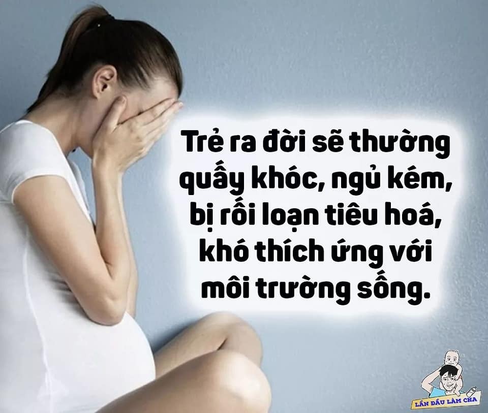 Để mẹ bầu buồn khóc có hại với thai nhi lắm nhé
