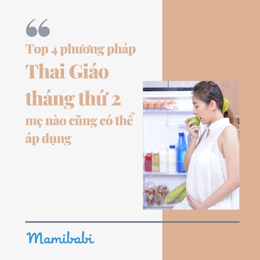 TOP 4 PHƯƠNG PHÁP THAI GIÁO THÁNG THỨ 2 MẸ NÀO CŨNG CÓ THỂ ÁP DỤNG
Khi mang thai cá nhân em rất thích áp dụng những cách thai giáo phù hợp với con, trước hết việc thai giáo tháng thứ 2 sẽ giúp cho cá nhân mom cảm thấy đỡ khó chịu vì cảm giác ốm nghén, mệt mỏi trong 3 tháng đầu mang bầu. Để em chia sẻ cho các mom nhá!

Mang thai tháng thứ 2, em đã bắt đầu tìm hiểu các cách thai giáo tháng thứ 2 hiệu quả bằng nhiều cách khác nhau như tập cho con thói quen nghe nhạc thường xuyên, em không đeo tai nghe chuyên dụng cho bà bầu vì cá nhân đọc nhiều bài viết thấy khuyến cáo không nên ốp tai nghe vào bụng (cái này mom nào chưa rõ có thể search Google để tìm hiểu thêm) mà thường chỉ mở nhạc dịu dàng cho cả 2 mẹ con cùng nghe bằng loa ngoài. Bên cạnh việc cho con nghe nhạc, em cũng dành 10-20 phút mỗi ngày để cùng tâm sự với con.

Không biết có phải vì áp dụng thai giáo từ sớm không mà khi con chào đời còn đỏ hỏn trên tay cô hộ lý khóc dữ dội vừa nghe thấy giọng mẹ gọi “Bin ơi, nhìn mẹ này” là con im bặt. Rồi khi con được vài tháng tuổi, con ốm quấy khóc làm cả nhà cả đêm chẳng ai chợp mắt nổi, mẹ chỉ cần nói “Con ơi, mẹ biết con đau rồi, hai mẹ con cùng cố gắng nhé” là con cũng nín dần, không quấy nữa. Thật kỳ diệu phải không ạ?

Giờ cu Bin nhà em đã được gần 8 tháng, trộm vía gặp ai cũng khen con linh hoạt, nhanh nhạy :D (mẹ tự hào phải biết). Em thấy phần lớn lý do là do đã áp dụng hình thức thai giáo đúng cách khi con ở trong bụng mẹ nên khi con chào đời nhanh nhạy hơn những đứa trẻ khác.

Cá nhân em thấy nhiều mom hay thắc mắc nên bắt đầu thai giáo từ tháng thứ mấy? Thực tế theo em thì không có một cột mốc nào chính xác nhất để bố mẹ bắt đầu thai giáo cho con. Thông thường mom nên dựa vào cột mốc phát triển của thai nhi để có chương trình thai giáo phù hợp cho bé. Ví dụ thai nhi tháng thứ 2 đã bắt đầu phát triển thính giác thì có thể thai giáo từ tháng thứ 2 bằng cách trò chuyện với con.

Em sẽ chia sẻ với các mom 4 phương pháp thai giáo tháng thứ 2 đơn giản, hiệu quả mà mom nào cũng có thể làm được cho con. 

1. Thai giáo trò chuyện

Mom biết không? Ở tháng thứ hai của thai kỳ, thính giác của thai nhi đã bắt đầu được hình thành rồi đó. Bởi vậy, mom có thể áp dụng hình thức thai giáo trò chuyện. Trước tiên, ba mẹ hãy cùng nghĩ cho con một cái tên rồi hỏi con “Con có thích cái tên này không?”. Việc áp dụng cách thai giáo tháng thứ 2 đúng cách sẽ giúp cho con sớm tiếp xúc với ba mẹ, trở nên gần gũi với ba mẹ hơn đó.

Lần đầu tiên thai giáo trò chuyện, mom có thể khó tránh khỏi sự ngượng ngùng nhưng hãy cứ tự tin, tích cực duy trì thói quen trò chuyện này nhé, dần đã sẽ trở thành thói quen đó ạ. Nếu không biết nói chuyện với con thế nào, mom có thể kể cho con nghe những việc ba mẹ làm, nhìn thấy hàng ngày cũng là ý tưởng tốt đó.

2. Thai giáo âm nhạc

Thai giáo âm nhạc là phương pháp thai giáo không thể thiếu khi thai giáo cho thai nhi tháng thứ hai. Việc áp dụng phương pháp thai giáo bằng âm nhạc sẽ giúp con phát triển đồng bộ cả não và thính giác đó mom. Mom có thể hình thành thói quen nghe nhạc cho mỗi tối hoặc bất cứ lúc nào mom rảnh. Mỗi ngày, mom có thể cho bé nghe nhạc từ 10-15 phút mỗi ngày. Mom có thể lựa chọn những loại nhẹ nhàng, phù hợp với bản thân chứ không nhất quyết phải nghe nhạc giao hưởng thì thai giáo… mới tốt. 

Nhiều mom thường gặp khó khăn khi tìm nhạc thai thai giáo tháng thứ 2 cho con, mom có thể trải nghiệm thử tính năng nghe nhạc thai giáo trên app Mamibabi em thấy khá tiện ích ở đây: https://mamibabi.com.vn/music. Điểm cộng lớn ở tiện ích này là có đầy đủ các thể loại nhạc thai giáo phù hợp với bất cứ mom nào. 

3. Thai giáo cảm xúc

Tháng thứ 2 là giai đoạn mom nào cũng cảm thấy cực kì mệt mỏi vì ốm nghén. Tuy nhiên việc giữ tâm trạng ổn định, vui vẻ là điều vô cùng cần thiết đó ạ. Tâm trạng của mẹ sẽ phần nào ảnh hưởng đến quá trình phát triển của con. Khi mom cảm thấy vui vẻ, tích cực thì thai nhi sẽ cảm nhận được điều đó và phát triển tốt hơn cả về thể chất lẫn tinh thần đó ạ.

4. Thai giáo dinh dưỡng

Vấn đề cuối cùng mà mom nào cũng không thể bỏ qua khi thai giáo cho thai nhi trong tháng thứ hai đó là vấn đề về dinh dưỡng. Mặc dù ốm nghén có thể khiến khẩu vị của mom kém hơn, nhưng hãy bổ sung thêm những loại thực phẩm dinh dưỡng vào trong bữa ăn hàng ngày của mình nhé. 

Thay vì ăn 3 bữa như bình thường, nếu tình trạng ốm nghén làm mom khó chịu, mom hãy chia nhỏ bữa ăn của mình thành 5-6 bữa nhỏ chia đều ra cả ngày mom nha! Bên cạnh đó, mom cũng nên bổ sung vào thực đơn của mình nhiều loại rau xanh, vừa cung cấp đầy đủ các chất dinh dưỡng, vừa làm thuyên giảm tình trạng ốm nghén đó ạ.

Hi vọng với những chia sẻ trên đây của em, mom nào cũng có thể áp dụng cách thai giáo tháng thứ 2 hiệu quả để cả hai mẹ con đều vui vẻ, đó là điều quan trọng nhất đúng không nào!