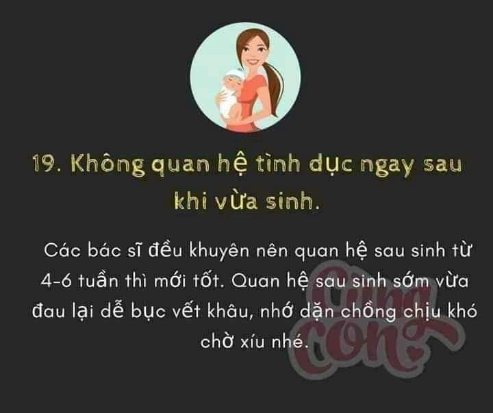 21 điều nhất định phải kiêng kỵ sau sinh