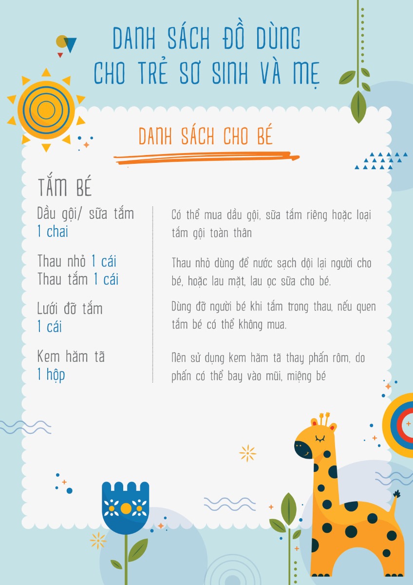 Các Mom yêu ơi, các Mom xem "Danh Sách Đồ Dùng cho Trẻ Sơ Sinh và Mẹ" để lên kế hoạch chuẩn bị dần dần nha 😍😍😍