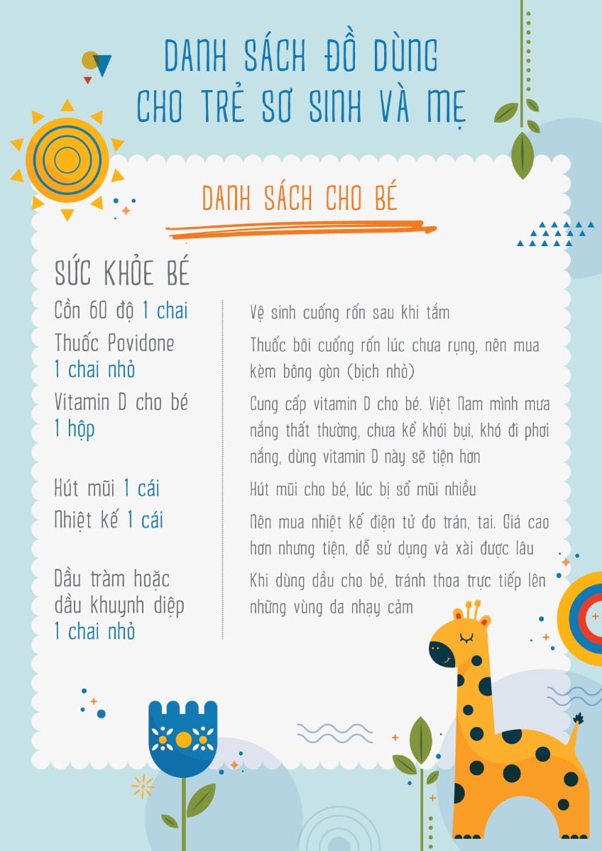 Các Mom yêu ơi, các Mom xem "Danh Sách Đồ Dùng cho Trẻ Sơ Sinh và Mẹ" để lên kế hoạch chuẩn bị dần dần nha 😍😍😍