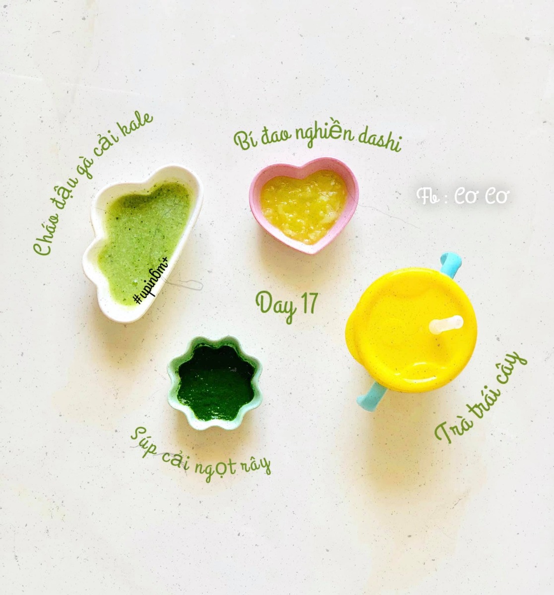 THỰC ĐƠN cho bé mới ăn dặm (5-6m+)
Mình xin chia sẽ tất tất tần những gì mình biết về ăn dặm, cách mình nấu, cách cho con ăn và kinh nghiệm mua những vật dụng cần thiết nhất, để tiết kiệm nhất cho các mẹ.

🍀ADKN

Ngoài ghế ăn và yếm ăn là 2 thứ phải có,thì kiểu Nhật sẽ cần : 

- Một bắt  ăn chính, 2 3 bát ăn phụ

- Muỗng ( 1-2 cái ) 

- Rây hoặc bộ chế biến có kèm chày cối ( mình thấy chày cối sdung nhiều ) 

- Khay trữ đông 

- Dầu ăn trộn cháo , kiểu Nhật chỉ toàn rau củ nên thiếu chất béo. Cần bổ sung dầu ăn cho con. ( cái này mình đc bác sĩ dinh dưỡng tư vấn khuyên dùng ) 

👉🏻👉🏻Mới ăn các mẹ cứ mua nhiêu đó trước, thiếu gì mua sau.

☘️☘️Sau 2 tuần nếu mẹ muốn đa dạng thực đơn hơn có thể mua thêm cac loai gia vị hữu cơ ( chuyên dùng cho bé ) như phô mai rắc, phô mai tách muối , bột chùm ngây, cải kale, dầu ăn, ...

Đổi món chính từ gạo sang các loại đậu, hạt, yến mạch, nui, mì....

🍀☘️☘️Cách mình cho bé ăn : 

-Ngày ăn một bữa sáng ( 9h30-10h ) ăn xong mình cho ti sữa luôn ( cho trọn vẹn một bữa ăn tránh ăn vặt bú vặt) 

-Nên tập thành thói quen luôn vì sau này khi tăng lên ngày 3 bưa ăn, mà cứ cách một tiếng ăn 2 tiếng bú thì mẹ vất lắm . 

-Lượng ăn minh tăng dần từ 5-7ml cho tới hết tháng đầu bé mình có thể ăn đc 50ml rùi( tỉ lệ cháo 1:10) có khi ăn hết có khi ko nha, mình ko ép bé. 

-Buổi chiều cho bé ăn thêm bữa phụ, rãnh thì làm các món quốc dân ( đậu hủ non, pudding trái cây,.. ) lười thì cứ bánh ăn dặm, sữa chua, trái cây nghiền hoặc ép cho bé. 

☘️☘️☘️☘️Cách nấu : 
Mình nấu sẳn dashi và cháo, trữ đông dùng dần trong 1 tuần. 

Mỗi sáng sau khi bé bắt đầu ngủ giấc đầu tiên tầm 8h-8h30 mình sẽ tranh thủ chuẩn bị.

Hôm đó nhà nấu món gì thì mình xén cho bé một miếng .( rau xanh hay củ gì đó )

Dashi và cháo rây sẳn mình lấy ra, bỏ vào nồi hấp cách thuỷ chung vs rau củ luôn. 

Hấp xong mình nghiền từng loại rau , củ có thể mix lại hoặc để riêng .

Vậy là xong một bữa rồi á, sau khi chụp sống ảo xong mình bỏ lại vào nồi hấp, lúc đó vẫn còn hơi nóng, giữ ấm ấm đợi bé dậy ăn. 

Đó là cách của mình, có mẹ nào có cách gì hay lẹ hơn cmt minh tham khảo với nha ❤️