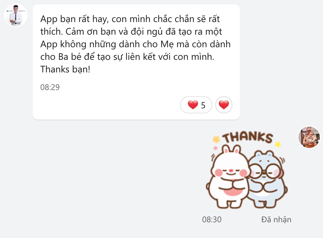 Tình phụ tử có sức mạnh rất lớn, một khi người cha đã tham gia nuôi dạy con thì họ dồn năng lượng còn hơn cả phụ nữ. Hôm trước mình đọc được câu này trong một cuốn sách về nuôi dạy con và thấy nó đúng vô cùng.

Mình dành phần lớn thời gian trong ngày để nói chuyện, chat, gọi zalo hướng dẫn các mẹ thai giáo. Nhưng chủ yếu là các mẹ, rất ít khi gặp được một ông bố tìm hiểu về thai giáo để cùng vợ thai giáo cho con. 

Mỗi lần gặp được một ông bố như vậy là một lần mình thực sự xúc động, như kiểu tìm được người đồng cảm, giống như trong những ngày đầu 2 vợ chồng mình tìm hiểu và thai giáo cho bé Heo nhà mình.

Hơn ai hết, bố là người sẽ cần ở gần bên mẹ nhất, thai giáo luôn cần có bố tham gia, hành trình mang thai của mẹ sẽ nhẹ nhàng hơn rất nhiều nếu đc bố đồng hành, quan tâm, chăm sóc, giúp đỡ từ những việc nhỏ như đi mua 1 chiếc app 🤣

Thai giáo như là một chữ duyên vậy đó. Bé cần đủ duyên, đủ may mắn mới được cả mẹ và bố thai giáo đầy đủ từ lúc bầu tới lúc ra đời. Duyên có thể do ngẫu nhiên nhưng cũng hoàn toàn có thể được tạo ra bởi chính chúng ta. 

Bé nhà bạn đã đủ duyên để đến với thai giáo chưa? Nếu chưa, đừng ngại rủ bố làm nên chữ duyên này cho bé nhé! 😍😍😍