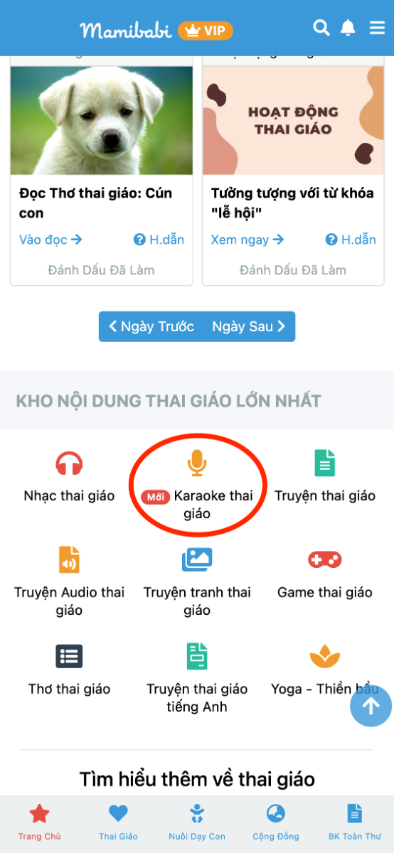 RA MẮT CHỨC NĂNG KARAOKE NHẠC THAI GIÁO

Mamibabi rất háo hức dc thông báo cùng các mẹ chức năng mới trên app: Karaoke nhạc thai giáo. Háo hức bởi đây là chức năng được rất nhiều mẹ góp ý và mong muốn có từ lâu. 

Các mẹ có thể vào hát nhạc thai giáo cho bé nghe ngay tại đây: https://mamibabi.com.vn/karaoke/

Trong các hoạt động thai giáo thì nghe nhạc thai giáo luôn đc các mẹ rất yêu thích. Nhiều mẹ tâm sự với ad là nghe nhiều rồi, giờ muốn hát cho con nghe mà ko biết nên hát bài gì, cũng ko có nhạc nền, ko nhớ lời nên rất khó hát. 

Vậy là Mamibabi thiết kế riêng chức năng này cho các mẹ thích hát cho bé nghe. Đây là một hình thức thai giáo âm nhạc rất thú vị, mẹ nên làm hàng ngày.

Thai giáo âm nhạc qua hoạt động hát cho bé nghe rất tốt cho sự phát triển của bé, giúp bé phát triển thính giác, GHI NHỚ giọng của mẹ; đồng thời mẹ cũng sẽ cảm thấy rất thư giãn, dễ chịu, giải tỏa căng thẳng sau một ngày làm việc mệt mỏi.

Mỗi ngày, mẹ có thể hát cho bé nghe từ 2-3 bài, hoặc nhiều hơn nếu có thời gian nhé.

Chúc các mẹ thai giáo hiệu quả!
Nếu có hoạt động thai giáo nào hay, mẹ có thể cmt góp ý để các ad đưa lên app phục vụ các mẹ nhé!

Happy Thai-giáo-ing!!!
Mamibabi Team