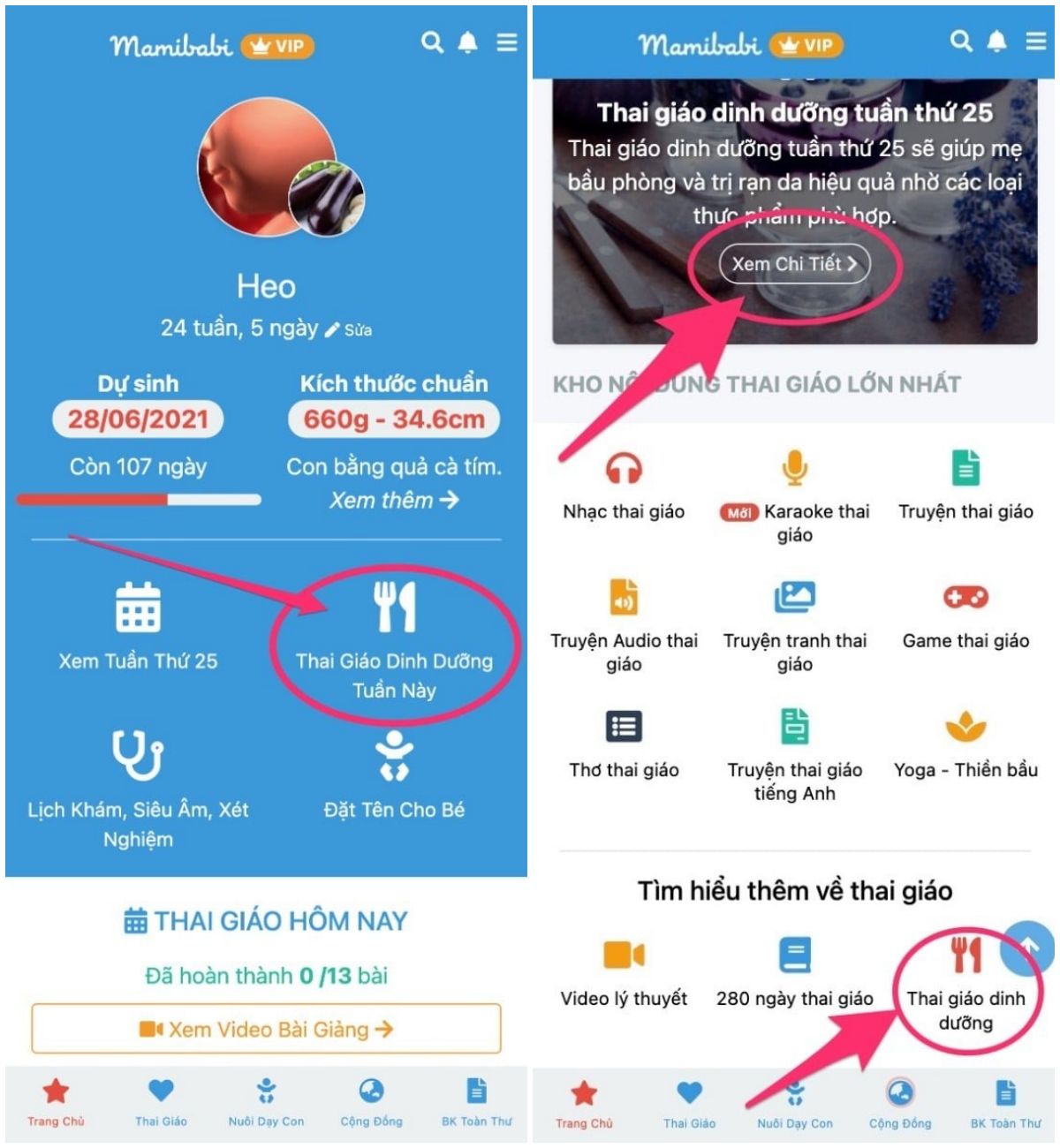 app thai giáo, thai giáo dinh dưỡng