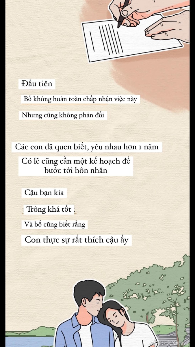 Con gái nói muốn cùng bạn trai sống thử, người bố đã viết một bức thư như thế này