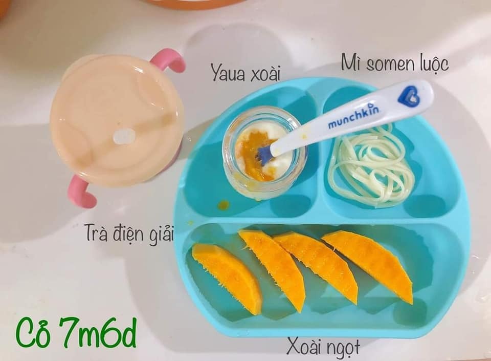 Thực đơn blw chi bé 7m đầy đủ đinh dưỡng cũng như tinh bột của bé Cỏ, mời mẹ tham khảo thêm ở đây nhé: https://mamibabi.com.vn/thuc-don-an-dam?type=5