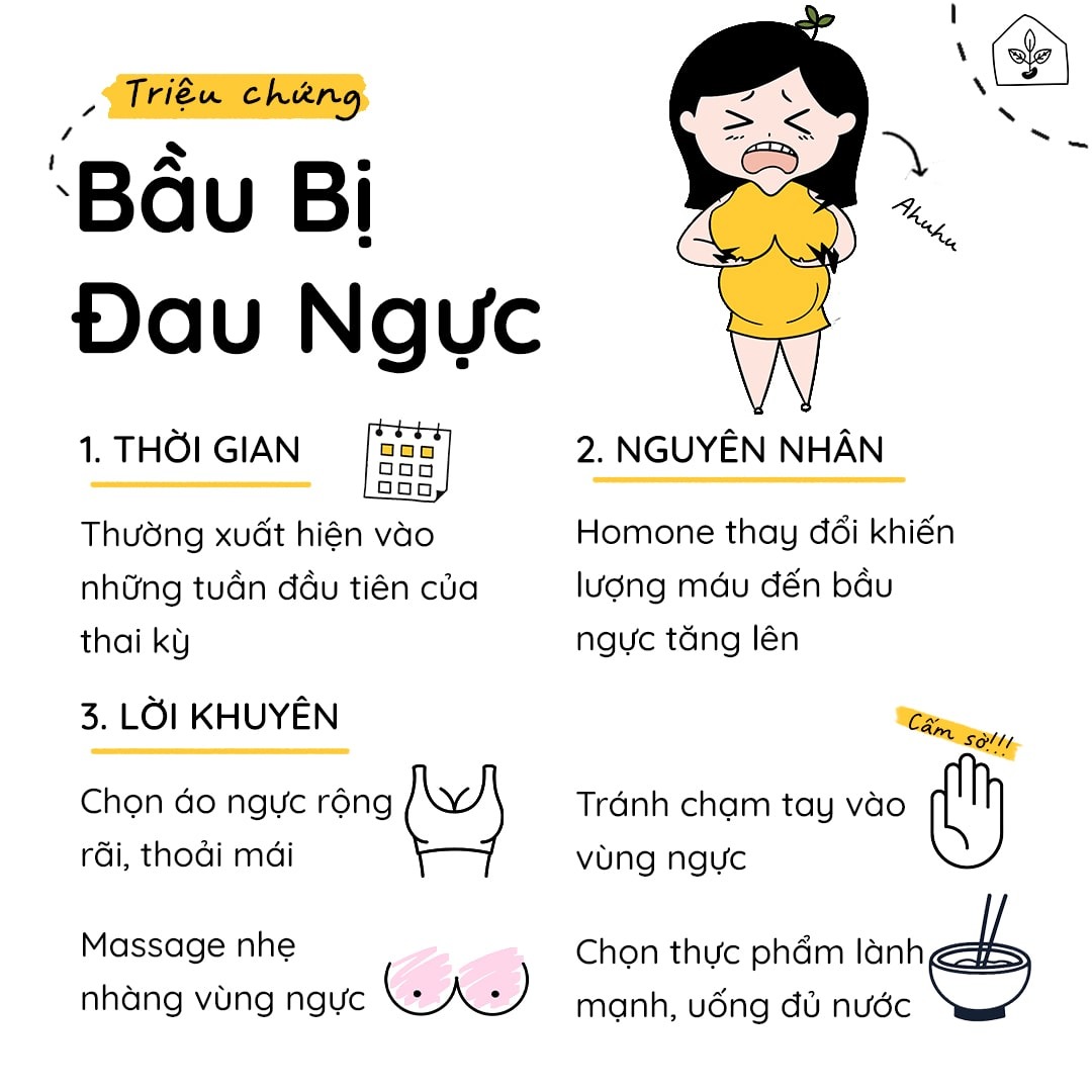 Mẹo nhỏ giúp Mẹ giảm đau ngực khi mang thai.