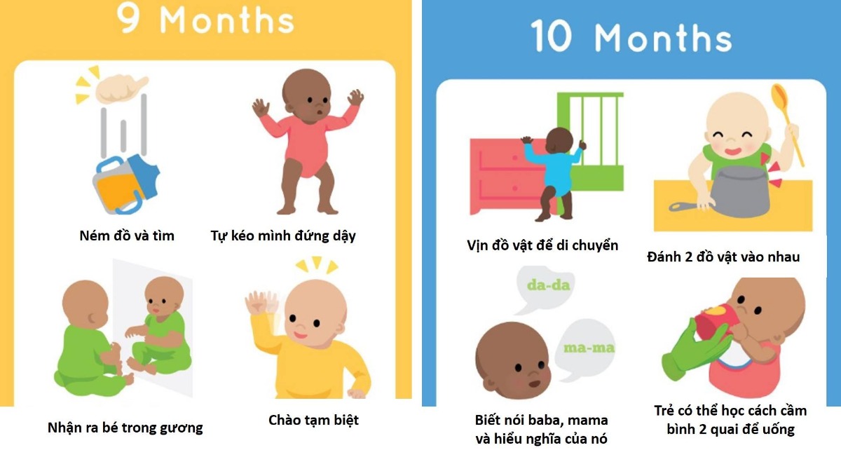 NHỮNG CỘT MỐC PHÁT TRIỂN QUAN TRỌNG GIAI ĐOẠN 0-3 TUỔI CỦA TRẺ
Bạn biết không? Nhìn một đứa chỉ nằm chơi và bi bô như vậy nhưng thực ra ngay từ khi mới sinh trẻ đã bắt đầu 1 chương trình học và phát triển rất nhanh, và có sự phân bố logic để các kỹ năng được phát triển. Như, giai đoạn trước 12 tháng trẻ tập phát triển các kỹ năng cơ bản cho bản thân, giai đoạn sau đó trẻ tập trung phát triển các hành vi giao tiếp xã hội. Việc hiểu, nhận biết và theo sát trẻ trên từng cung đường của bố mẹ là cách để giúp trẻ phát triển đúng hướng và bạn cũng sẽ nhận ra đó thật sự là một điều kì diệu.
Hầu như tất cả các bé đều sẽ trải qua 5 kỹ năng lớn sẽ phát triển bao gồm: Lật, Ngồi, Bò, Đứng và Đi trong 12 tháng đầu đời. 
Trong đó,
* LẬT: Là hoạt động sử dụng tốt các cơ lớn, gồm cả cơ cổ.
Để hỗ trợ bé việc phát triển cơ để tạo bước chuyển để lật, cha mẹ được khuyên cho bé nằm sấp lúc chơi đùa và khi bé còn thức.
* NGỒI: Bé sẽ phát triển kỹ năng này trong khoảng 4-8 tháng tuổi, thường 8 tháng tuổi bé có thể ngồi vững mà không cần hỗ trợ.
Ngồi là dấu hiệu của việc cần thay đổi cấu trúc thức ăn của trẻ từ dạng lỏng của uống sữa sang dạng ăn dặm. Do đó, ngồi cũng là dấu hiệu cho thấy hệ tiêu hóa của bé thích hợp có thể bắt đầu ăn dặm.
* BÒ: Là một kỹ năng lớn chuyển tiếp từ trạng thái ít vận động sang vận động nhiều hơn, xa hơn. Trẻ phải phối hợp các cơ lưng, tay và chân để di chuyển, đồng thời phát triển nhận thức không gian để giữ trẻ di chuyển mà không va chạm. Nếu bạn quan sát thì mỗi ngày trẻ phát triển dần khả năng nhận biết không gian, đến một thời điểm trẻ có thể bò khắp nhà mà không va chạm và cũng có thể bò lên cầu thang.
* ĐỨNG VỊN: Để bé có thể sử dụng đôi chân làm trụ và kéo người thẳng là một bước chuyển không nhỏ. Trẻ học dần điều này từ 9 tháng tuổi. Khi 10 tháng tuổi, với sự hổ trợ của cha mẹ, bé có thể vịn di chuyển dọc theo đồ vật.
* ĐI: Từ 9 tháng -15 tháng tuổi, việc trẻ học cách đứng và di chuyển sẽ thuần phục dần
Chi tiết về các cột mốc phát triển trong 12 tháng đầu đời bạn có thể tham khảo ở hình đính kèm.
NHỮNG ĐIỀU TRẺ SẼ PHÁT TRIỂN Ở NHỮNG THÁNG TIẾP THEO
Sau 12 tháng, trẻ có thể vận động và nhận thức tốt hơn. Do đó, trẻ sẽ bắt đầu hướng sự phát triển về phía giao tiếp và hoạt động cùng cha mẹ và bạn bè. Đây là những cột mốc quan trọng 
* TẠI 18 THÁNG TUỔI 
Trẻ có thể:
+ Biết chỉ vào những điều có trên trang sách, có thể nói 1-2 từ đơn giản.
+ Nhận biết những đồ vật quen thuộc hay dùng
+Viết nguệc ngoạc
+Bước chân cao như lên bậc thang 
* TẠI 24 THÁNG TUỔI
Trẻ có thể:
+Biết cách chơi cùng với bố mẹ hoặc bé khác
+Sử dụng câu 2-4 từ
+Biết những bộ phận quen thuộc của cơ thể
+Bắt đầu phát triển niềm tin và hiểu được hướng dẫn đơn giản dưới 3 bước. Do đó, lúc này trẻ có thể hiểu luật chơi và tuân thủ tốt nếu chúng ta cho trẻ biết rõ ràng từng bước. 
+Hiểu được sự khéo léo trong di chuyển như đi thẳng theo đường vạch có thể vẫn loạng choạng. Nhưng, xuống hay lên dốc biết kìm chân. 
* TẠI 36 THÁNG TUỔI
Trẻ có thể:
+ Bắt chước hành động của ai đó. VD đi khòm lưng giống bà
+ Nói để bạn hiểu, nhưng từ vẫn ngọng ngịu và sử dụng nhiều câu ngắn gọn
+Xếp hình 4 miếng
+Chạy chơi một cách dễ dàng