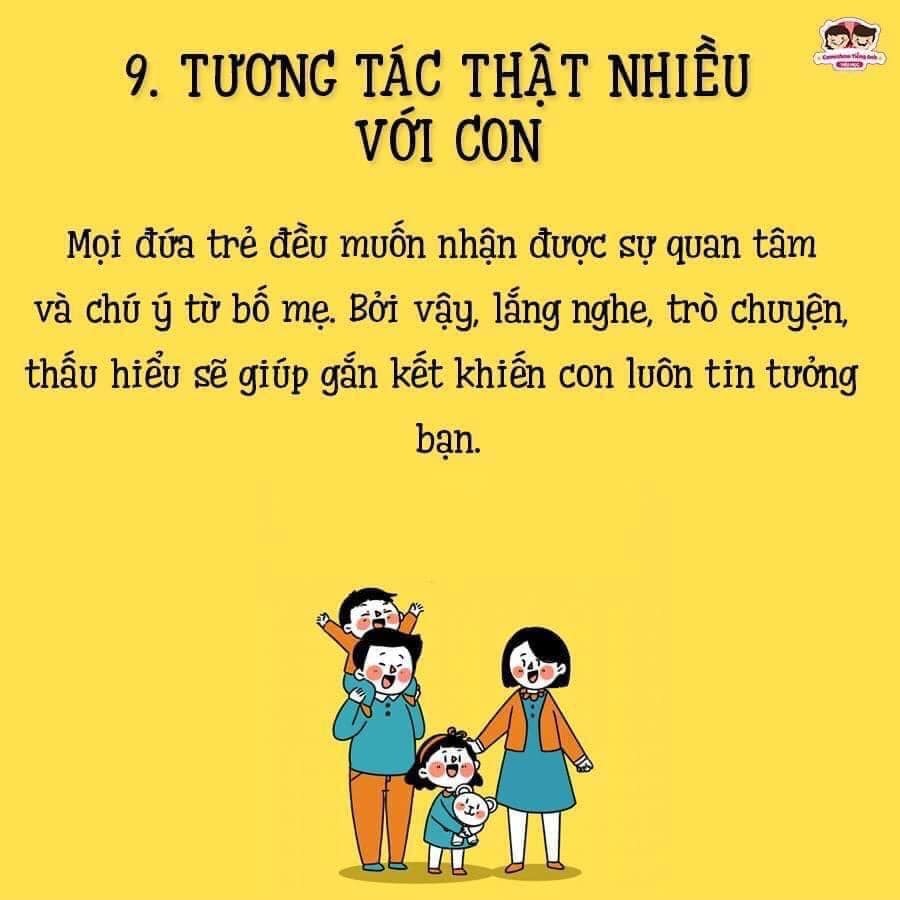 🙋🙋 LÀM THẾ NÀO ĐỂ NUÔI DẠY NHỮNG ĐỨA TRẺ HẠNH PHÚC? 

👍 Không chỉ sức khỏe, giáo dục, nuôi dạy một đứa trẻ hạnh phúc để dễ dàng thành công trong cuộc sống cũng là một trong những mục tiêu mà nhiều bố mẹ hướng đến. Nuôi dạy những đứa trẻ hạnh phúc là việc mang lại cho con một tinh thần thoải mái, tích cực, và những kỹ năng quan trọng lâu dài, để giúp trẻ dễ dàng vượt qua khó khăn, luôn nỗ lực để đạt được mục tiêu của mình.

Dưới đây là 10 cách để nuôi dạy những đứa trẻ hạnh phúc được chúng mình tổng hợp, bố mẹ có thể tham khảo nhé!