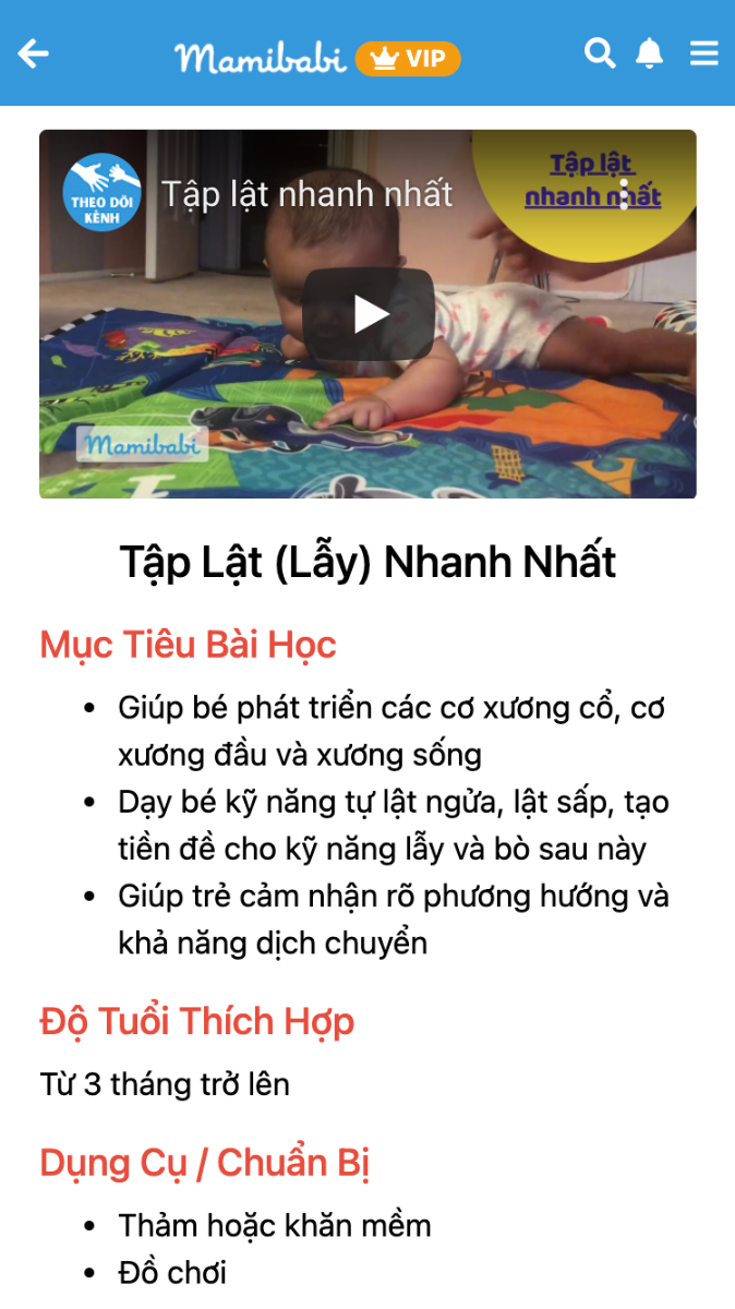 3 tháng là lật ầm ầm ồi nè các mẹ, chơi theo app ổn lắm á