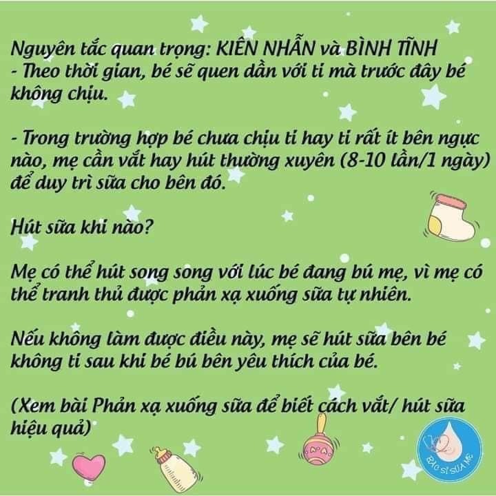 Làm sao để bé bú đều 2 bên?
Bên chanh bên bưởi, phải làm sao? 

Nhiều mẹ đang cho bé bú, hút luôn gặp tình trạng bên ngực to, ngực nhỏ và cảm thấy rất ngại về tình trạng này. 

Bài viết này sẽ giúp các mẹ cách xử lý phần nào cải thiện được bên nhỏ hơn. Các mẹ xem và làm theo nha.

Nguồn: bs sữa mẹ Anh Thy