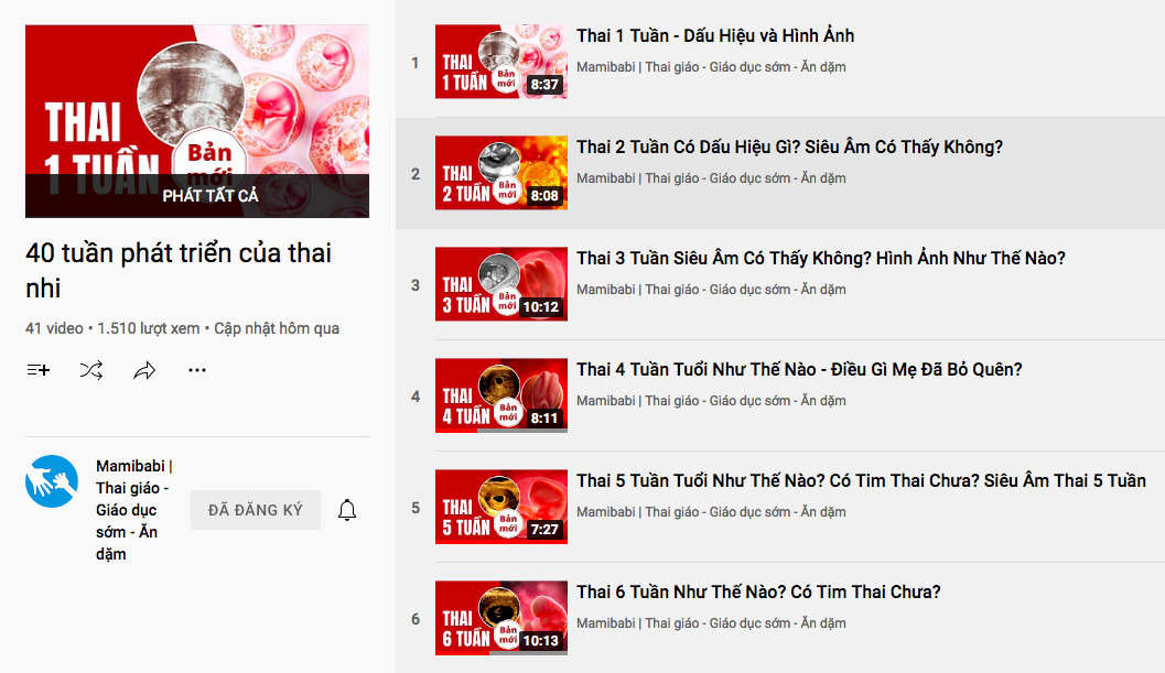 40 TUẦN MANG THAI VÀ MỌI ĐIỀU CẦN BIẾT

Hiện Mamibabi đã có đủ 40 video hướng dẫn cách thai giáo và chăm sóc sức khỏe mẹ và bé cho 40 tuần mang thai, các mẹ đừng bỏ qua bất cứ nội dung nào nhé >>> https://www.youtube.com/playlist?list=PLJSJ9Htx0FhuENSsdmNkvVdDaUNfX0rjH

Trong các video này Mamibabi sẽ chia sẻ: 
- Nên và không nên ăn gì?
- Nên vận động như thế nào? 
- Sự phát triển của thai nhi về trí não và giác quan 
- Cân nặng và kích thước của thai nhi 
- Các hiện tượng thường gặp 
- Những điều cần lưu ý
- Cách thai giáo theo từng tuần
…

Mọi thăc mắc cần được trợ giúp mẹ hãy comment để được Mamibabi hỗ trợ nhanh nhất nhé! 

#thaigiao #thai_giáo #thaigiáo #mangthai #babau