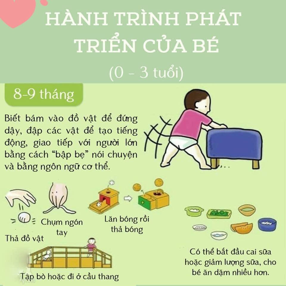 MỐC PHÁT TRIỂN 0 - 3 TUỔI CỦA BÉ
🍀🍀🍀🍀🍀🍀🤗🍀🍀🍀🍀🍀🍀

💝💝💝Giai đoạn từ 0 – 3 tuổi luôn là một giai đoạn cực kỳ nhạy cảm với các bé vì đây là giai đoạn bé bắt đầu tiếp xúc và làm quen, khám phá thế giới bên ngoài sau hơn 9 tháng nằm trong bụng mẹ

🤓🤓🤓Mọi chuyện với bé lúc này đều vô cùng mới mẻ và quá trình phát triển, ghi nhận, học hỏi của bé cũng diễn ra cực kỳ nhanh có thể mẹ sẽ không ngờ tới. 

👉👉👉Bởi vậy, trong quá trình này, bé rất cần sự theo sát, hướng dẫn, dạy bảo tỉ mỉ từ bố mẹ để có thể tiếp thu kiến thức và phát triển đúng hướng. 

🇨🇭🇨🇭🇨🇭Nếu mẹ không nắm rõ các mốc phát triển của trẻ từ 0 – 3 tuổi, mẹ sẽ để lỡ mất rất nhiều điều để có thể giúp con phát triển tốt hơn cả về mặt thể chất lẫn trí tuệ.

💪💪💪Cùng cố gắng vì tương lai con trẻ Ba mẹ nhé