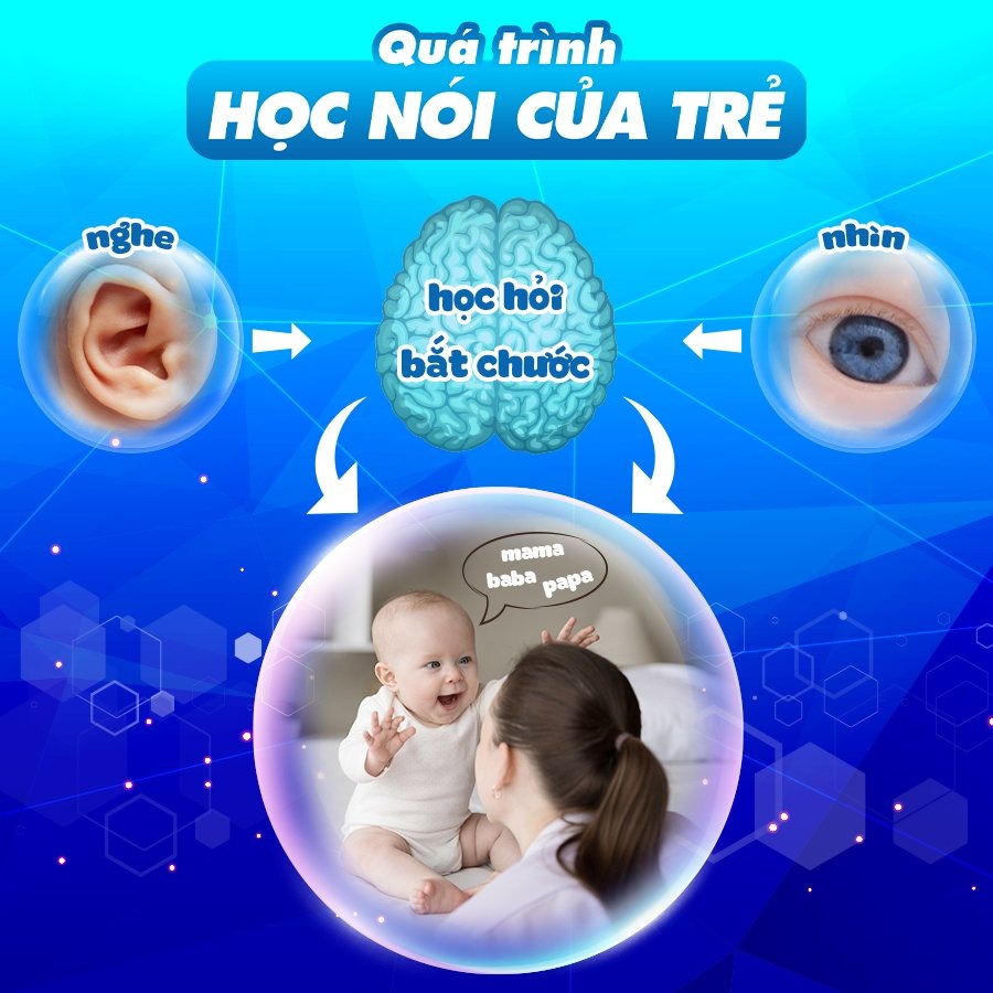CHẬM NÓI Ở TRẺ

Khóa Tập nói sớm, phòng ngừa chậm nói: https://mamibabi.com.vn/r/293640

Theo Viện Hàn Lâm Nhi Khoa Mỹ, cứ 5 trẻ dưới 5 tuổi có 1 trẻ bị chậm nói. Đáng chú ý rằng tỷ lệ chậm nói này sẽ gia tăng gần 50% nếu cứ mỗi 30 phút tăng thêm từ việc trẻ xem, chơi các thiết bị điện tử như điện thoại, ipad, TV mỗi ngày (theo kết quả nghiên cứu của nhóm TS. Birken Bệnh viện Nhi Toronto)

CHẬM NÓI CÓ ẢNH HƯỞNG ĐẾN TRẺ KHI LỚN?
Theo TS. Othman, ĐH Michigan, Mỹ: trẻ chậm nói ở độ tuổi nhỏ nếu không được hỗ trợ sớm có thể kéo dài và gây ảnh hưởng đến các kỹ năng ngôn ngữ thậm chí đến độ tuổi thành niên, trẻ cũng gặp nhiều khó khăn trong các hoạt động liên quan đến giáo dục và nghề nghiệp về sau. Như, khi lên 7 tuổi, trẻ thường làm sai bài tập ghép câu. Ở độ tuổi 9, trẻ thường làm sai chính tả và đọc. Khi 17 tuổi trẻ thường kém hơn trong việc vận dụng ngôn ngữ như thuyết trình và ghi nhớ lời người khác nói.

THEO DÕI QUÁ TRÌNH PHÁT TRIỂN NGÔN NGỮ CỦA TRẺ THEO TỪNG GIAI ĐOẠN
TS. Alexander, BV Nhi Alberta, Canada từng chia sẻ mỗi giai đoạn trẻ sẽ có sự phát triển ngôn ngữ khác nhau về cách đáp ứng, nói và số lượng từ trẻ sử dụng trong các hoạt động giao tiếp hằng ngày. (Các bạn có thể tham khảo những cột mốc đánh giá này tại comment phía dưới bài viết)

NÃO BỘ VÀ QUÁ TRÌNH PHÁT TRIỂN NGÔN NGỮ
Bạn biết không! sau khi sinh não bộ trẻ tăng trung bình khoảng 2gram mỗi ngày, đến khi 5 tuổi não trẻ đạt khoảng 90% kích thước của não người lớn. Nghiên cứu của TS. McLeod đã cho thấy tốc độ phát triển nhanh này có liên quan đến khả năng nắm bắt các mô hình phức tạp, bao gồm cả phát triển ngôn ngữ khi trẻ tương tác với môi trường xung quanh. Việc học ngôn ngữ của trẻ là một quá trình phức tạp bao gồm quá trình tiếp nhận kích thích từ tai để nghe âm, mắt để quan sát đến não bộ để điều phối sự bắt chước, ghi nhớ và truyền các tín hiệu thần kinh đến cơ quan phát âm để phát ra tiếng nói. Có 2 yếu tố quan trọng trong việc đảm bảo sự phát triển ngôn ngữ của trẻ ở giai đoạn nhỏ gồm:

● Hình thành vùng chức năng ngôn ngữ: Người ta thấy rằng các vùng chức năng ngôn ngữ trong não bộ phát triển rất sớm. Trong đó, các chất béo giữ vai trò quan trọng cho quá trình phát triển này. Thực vậy, khoảng 80% thành phần chất béo trên màng tế bào thần kinh là các chất béo tốt không bão hoà chuỗi dài. Theo nghiên cứu của TS. Kirby, ĐH South Wales, Anh cho thấy những chất béo tốt không bão hoà chuỗi dài omega-3/omega-6 có vai trò trong cải thiện khả năng đọc, đánh vần, cũng như sự tập trung ở trẻ nhỏ.

Chất béo Omega-6 thường có nhiều trong các loại dầu thực vật như dầu đậu nành, dầu oliu, … và trong những loại hạt như hướng dương, hạt điều, hạnh nhân. Còn chất béo omega-3 là dạng cơ thể không tư tổng hợp được, mà cần bổ sung từ bên ngoài. Chúng ta thường biết nhiều về dạng omega-3 từ cá, nhưng thực ra trong thực vật cũng chứa nguồn chất béo omega-3 này. Hơn nữa, trong thực vật thường chứa thêm thành phần vitamin E tự nhiên giúp chất béo omega bền vững hơn. Dầu hạt lý chua đen là điển hình có tỷ lệ omega-6/omega-3 theo tỷ lệ 4:1. Theo TS. Yehuda, ĐH Bar Ilan, Irael cho biết tỷ lệ này là lí tưởng và có liên quan tích cực đến các hoạt động phát triển cấu trúc não bộ ở giai đoạn sớm. Omega từ dầu lý chua đen đã và đang được ứng dụng nhiều trong các loại dược phẩm, thực phẩm phổ biến ở Châu Âu như trong sản phẩm Fitobimbi Omega Junior của Ý. Đây là sản phẩm đã có mặt tại hơn 60 quốc gia trên thế giới gồm các nước như Anh, Pháp, Đức… và cũng đã có mặt ở Việt Nam.

● Gia tăng các kết nối thần kinh: Khi các nhà khoa học tại ĐH Harvard phát hiện ra sự tương tác 2 chiều “serve and return” có thể giúp tăng các kết nối thần kinh thì vai trò của thời gian tích cực của cha mẹ dành cho trẻ bắt đầu được nhấn mạnh. Thời gian giao tiếp tích cực là không phụ thuộc bao lâu bạn giao tiếp với bé mà là bao nhiêu thời gian bạn làm trẻ vui, ngạc nhiên, phản ứng, tham gia và hiểu những gì bạn đang giao tiếp. VD. Bạn dành 10 phút chỉ đọc sách cho trẻ mà không quan tâm đến sự tham gia của trẻ thì vẫn tính là 0, nhưng chỉ cần 2 phút bạn làm trẻ hứng thú nhìn và chịu lật trang sách thì đó là 2 phút tích cực.

GIÚP TRẺ PHÁT TRIỂN NGÔN NGỮ NHƯ THẾ NÀO?
● Trẻ dưới 12 tháng tuổi
Trẻ làm quen với âm thanh và lời nói của bố mẹ ngay khi bước qua 1 tháng tuổi.

Từ 5-9 tháng tuổi, trẻ thích nghe các từ tượng thanh và tượng hình khi bố mẹ nói chuyện. Từ 9 tháng tuổi, trẻ có thể ghép âm. Dưới 1 tuổi, bố mẹ có thể “nháy” giọng ngọng nghịu của trẻ để trẻ quen nguyên âm. Một số nguyên âm bố mẹ cần giúp bé phát triển là a, e, o.

● Trẻ từ 12-17 tháng tuổi
Trẻ từ 12-17 tháng tuổi, trẻ bắt đầu làm quen dần với các phụ âm gần gũi như: p, b, m, d, n cả tiếng Anh và tiếng Việt. Do đó, cha mẹ nên sử dụng nhiều từ có phụ âm này trong nói chuyện như ba ba, bong bóng…Nếu nói chuyện bằng tiếng Anh với trẻ có thể dùng nhiều các từ như: ball, baby, bottle, daddy. Giai đoạn từ 12-18 tháng tuổi, trẻ thích bố mẹ nói rõ âm, rõ từ, kết hợp 2-3 từ.

● Trẻ từ 18-30 tháng tuổi
Trước khi trẻ 18 tháng tuổi, trẻ có thể nói tầm 20 từ. Từ 18-30 tháng tuổi, trẻ thực sự thích cách mà bạn dùng mệnh lệnh khi hướng dẫn trò chơi với trẻ. Một số mệnh lệnh như:
Nhặt cái … lên, và đưa cho mẹ nào!
Hãy ngồi xuống và đứng lên
Con nhìn mẹ nè và hãy chạm mũi của mẹ
Câu mệnh lệnh, nên gồm 2-3 bước sẽ giúp trẻ học cách ghép từ cũng như ngôn ngữ

● Trẻ từ 2.5-4 tuổi
Trẻ sẽ phát triển 1 lượng lớn từ vựng. Một số cách bạn có thể giúp trẻ sử dụng động từ, đặc biệt có ích cho các trẻ chậm nói. Bạn dùng mệnh lệnh chứa 1 động từ trong câu nói và kết hợp thêm đồ vật hoặc nơi chốn của đồ vật đó.
Có một vài hoạt động bạn nên làm để tăng cơ hội giúp trẻ giao tiếp như hướng dẫn trẻ đánh răng
Mở nắp kem đánh răng
Lấy kem
Đánh răng
Rửa sạch
Đóng nắp kem đánh răng
Mỗi kỹ năng cần được hướng dẫn và chia nhỏ thành các bước như khi bạn nói: “mở nắp kem đánh răng” và cho trẻ cơ hội để đáp ứng. Khuyến khích, khen ngợi khi các bước được hoàn thành. Củng cố bằng hành động khác như khi mở nắp chai nước… khi chơi với trẻ, bạn hãy yêu cầu trẻ như đặt cái này lên bàn, hoặc đặt cái kia dưới ghế…

Notes
Maura R. McL et al. (2011) Speech and Language Delay in Children. Am Fam Physician. 83(10):1183-1188
Yasseen, D.G., Waly, N.E. & Abdulghani, K.O. Polyunsaturated fatty acids supplementation can improve specific language impairment in preschool children: a pilot study. Egypt J Neurol Psychiatry Neurosurg 56, 20 (2020)