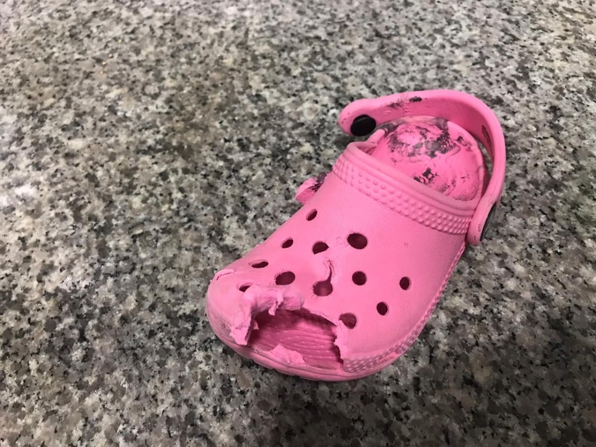 Cẩn thận khi cho mấy bé đi thang cuốn các mẹ nhé, nhất là mấy đôi dép cao su Crocs