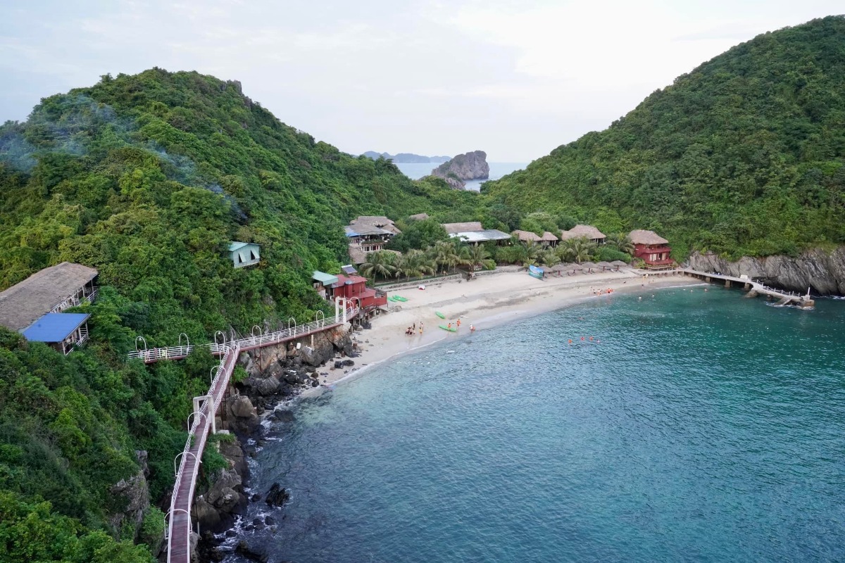 CÁT BÀ - lên rừng xuống biển trong 3 ngày 😎

Nhà mình đi Cát Bà lần đầu năm 2017, ở 2 đêm trong Cát Bà resort và tự lái xe đi loanh quanh. Ấn tượng của mình lúc ấy không khác gì các điểm du lịch biển khác ở miền Bắc cho lắm; thế nên cũng không có ý định quay lại.

Cho đến cách đây khoảng 1 tuần, lũ trẻ con nó than thở thèm biển. Mà đúng đợt cả 2 bố mẹ đều bận. Thứ 7 vẫn phải đi họp phụ huynh cho 2 đứa, đầu tuần sau thì bố mẹ đều có lịch không huỷ được. Thế là nghĩ đến Cát Bà.

Đặt phòng ở Cát Bà sát ngày, lại cuối tuần mùa cao điểm, cộng thêm yêu cầu dạng family 2 giường, chi phí vừa phải nhưng có chỗ chơi cho trẻ con -  dường như là “nhiệm vụ bất khả thi” 🤣 Đến cuối cùng, thực sự là lên kế hoạch chuyến đi theo cách không kỳ vọng nhiều, chỉ cần có chỗ cho lũ trẻ con tắm biển là được.

Ấy thế mà lại có chuyến đi ngoài mong đợi - lại phải rì viu 😎 (hơi ít ảnh vì toàn chụp ảnh bọn trẻ con, không chụp cảnh ạ 😅).

1. Đi lại và chi phí:

Nhà mình tự lái, chọn cung đường như sau vì rất sợ cảnh xếp hàng mòn mỏi ở bến phà 😬
Gần 10h sáng thứ 7 họp phụ huynh xong (trộm vía gia đình vẫn hạnh phúc sau buổi họp này), lên xe phi thẳng cao tốc về Tuần Châu. Ghé Hồng Hạnh ăn trưa rồi ra bến phà Tuần Châu đi chuyến 1h30 chiều.

Vé cao tốc: trừ VETC thẻ chồng, mình k phải trả nên coi như free 😌
Vé phà Tuần Châu - Cát Bà: 300k/xe ô tô, 60k/người.
Phà có 4 chuyến thôi: 9h, 11h30, 13h30, 15h (theo trí nhớ của mình, các bạn nên check lại nhé).

Tại sao lại chọn phà Tuần Châu dù xa hơn?
- Vì có thể tạt qua Tuần Châu ăn trưa 🤣 Với mình hải sản Quảng Ninh vưỡn là số 1.
- Vì đỡ phải xếp hàng (hãy google để biết phà từ Cát Hải đông cỡ nào vào mùa này, nãy mình về là vào sáng thứ 2 mà xe vẫn đang xếp hàng dài 😅).
- Vì được ngắm vịnh. Do quãng đường này sẽ là đi trên vịnh Hạ Long / Lan Hạ tầm 40-50p, tha hồ mà ngắm.
- Từ Tuần Châu sẽ cập Cảng Gia Luận, đi qua Rừng quốc gia Cát Bà để vào trung tâm. Con đường này đẹp và nhiều điểm tham quan.

Chiều về nhà mình đi Cảng Cái Viềng - bến phà Gót (Cát Hải). 1 là để khám phá thêm cung đường khác, 2 là chiều này đỡ đông rồi, phà chạy liên tục, nhà mình tới là có phà đi luôn.

Giá vé là 190k/xe và 10k/người.

2. Ở và ăn chơi:

Vụ này mình đặt theo đúng kiểu: hỏi mà bảo có phòng là đặt luôn, chứ còn chả thèm check review gì trước. Mùa cao điểm mà 😅 Thế nhưng kết quả lại không tồi.

HOI LAKE FARMSTAY:
Đêm đầu mình ở đây, là Farmstay nằm trong Vườn quốc gia Cát Bà. Nó là một dãy bungalow dựng quanh hồ Hới. Nếu đến sớm trước 5h chiều thì bạn đỗ xe ở cổng rồi đi bộ vào (từ cổng Rừng quốc gia vào khoảng 3-400m thôi).

Chỗ này không hợp với bạn nào quen ở chỗ “xịn xịn” vì điều kiện cơ sở vật chất cũ không được đầu tư cải tạo nhiều. 

Bù lại thì cảnh thiên nhiên cực đẹp. Hồ nước ngọt từ trong kẽ đá chảy ra mát lạnh. Cây cối đủ loại nên là thiên đường cho 2 thằng nhà mình. Chúng nó bơi rồi nghịch cả buổi, trời mưa xong bị vắt chui ra cắn vẫn cười phe phé đi khoe khắp nơi 😅

Ở đây có thể trekking quanh rừng quốc gia, cắm trại (có khu vực cho thuê trại và điểm dựng trại). Nếu không thuê bungalow thì tự cắm trại cũng là lựa chọn không tồi đâu ^^
Giá siêu rẻ: 750k/đêm với bungalow 1 giường đôi và 850k/đêm với bungalow family 2 giường, bao gồm ăn sáng (đồ ăn sáng thì tệ nha 😅). Trẻ em phụ thu 150k.

Đồ ăn uống cũng rẻ luôn, nước cam ép, cà phê cũng chỉ tầm 25-30k/ly. Nhân viên thì không chuyên nghiệp nhưng nhiệt tình. Các bạn Tây ba lô có vẻ thích mấy chỗ kiểu này nên mình thấy 3-4 nhóm liền, đông hơn cả khách Việt.

MONKEY ISLAND RESORT:

Nằm trên Đảo Khỉ ngoài vịnh Lan Hạ. Một nơi mà mình nghĩ nhà mình sẽ còn quay lại vì cả nhà đều thích.

Vì nằm ngoài đảo nên để ra đây thì phải đi tàu từ bến Bèo. Trước khi tới tầm 30p bạn liên hệ với resort để cho tàu vào đón. Sau khi được free ngắm vịnh Lan Hạ tầm 20p thì tới đảo. Ở đây cũng là các bungalow, có dạng phòng rẻ nhất là 1tr - và đắt nhất là bungalow riêng view biển 2 giường thì 2.3tr. Giá bao gồm ăn sáng, phụ thu trẻ em 200k.

Nằm sâu trong vịnh nên nước biển trong, buổi sáng có rác (chủ yếu là bèo) dạt vào - nhưng về cơ bản là nước vẫn sạch. Bãi có sỏi và đá nhỏ chứ k phải cát mịn như biển miền Trung. Thế nhưng so với biển miền Bắc thì vẫn ổn rồi.

Do mọi thứ trên đảo phải mang từ đất liền vào nên bạn sẽ được nhắc cần tiết kiệm nước. Điện cũng phải chạy máy phát nên tầm trưa và tối mới có điều hoà. Tuy nhiên mình đi vào ngày mát mẻ, gió cũng lồng lộng suốt ngày ấy nên dễ chịu lắm. Từ bungalow nhìn thẳng ra vịnh, cảnh siêu đẹp. Bơi chán là 2 đứa nhà mình lại nằm ườn ngoài ban công ngắm biển, đọc sách.

Đặc sản trên đảo này, ngoài biển, là chó và khỉ ^^ Bọn chó dễ thương kinh khủng. Đặc biệt là bạn Kem, cứ có khách đến là chạy ra đón, rồi khách lên tàu về lại lon ton ra tiễn, rất thích chơi với trẻ con nữa. Bọn trẻ con nhà mình mê mẩn lắm.

Còn lũ khỉ thì không mê nổi 🥹 Đảo của chúng nó mà. Đồ ăn để ngoài hay quên k đóng cửa phòng là chúng nó lao vào ăn trộm luôn 🥲 Mình nhìn mấy con to đùng sợ khiếp vía, 2 thằng con thì rủ chó đi trêu khỉ 😏 

Nghe nói còn vài cái resort ở các đảo riêng biệt kiểu này loanh quanh vịnh nữa. Cát Bà bắt đầu hấp dẫn nhà mình rồi đấy ^^