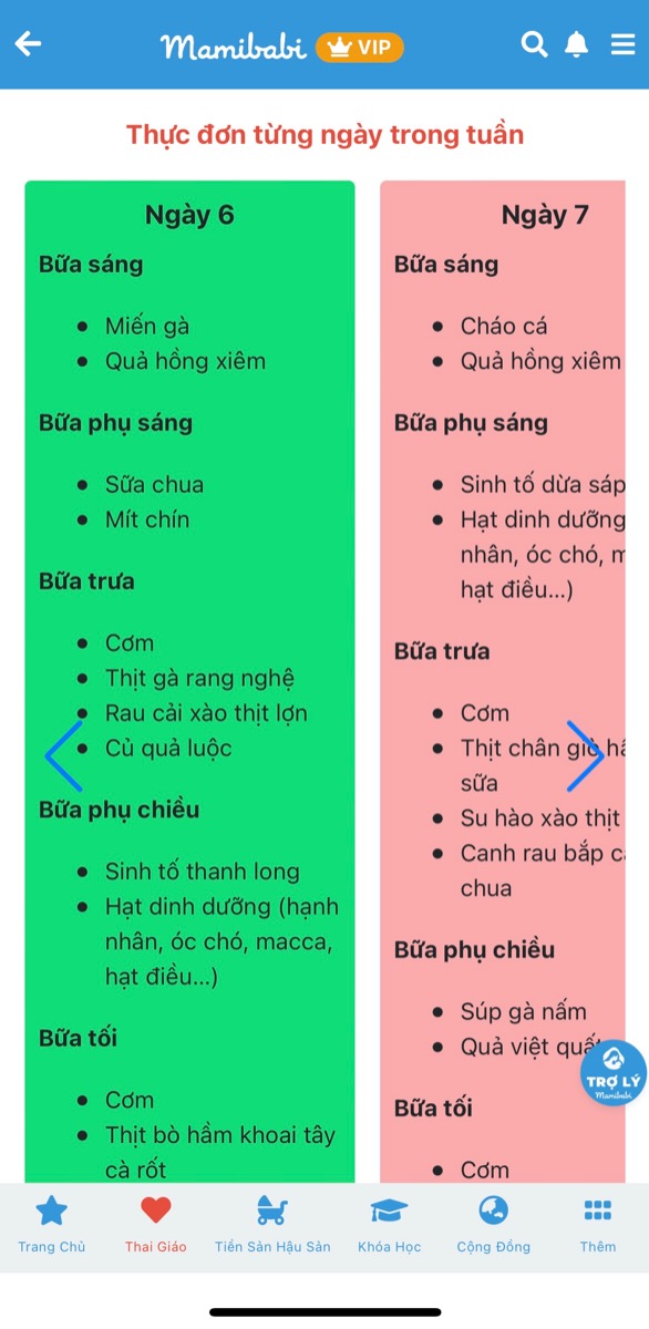 3 MÓN NGON CHO BÀ BẦU ĂN NGON, ĐỦ CHẤT DỊP CUỐI TUẦN

Cuối tuần rồi, hãy cùng Mamibabi thưởng thức những món ăn dễ làm, ngon miệng, đủ chất này các mẹ nhé, đảm bảo cả nhà thích mê:

Cá hấp chanh vàng chua dịu giảm nghén https://mamibabi.com.vn/news/1608/ca-hap-chanh-vang-mon-ngon-chua-diu-giam-nghen-cho-ba-bau 

Gà nướng sốt Teriyaki chuẩn Nhật dễ làm https://mamibabi.com.vn/news/1618/ga-nuong-sot-teriyaki-mon-ngon-chuan-nhat-cuc-ngon-cho-ba-bau

Ếch sốt me bổ máu giàu đạm https://mamibabi.com.vn/news/1619/ech-sot-me-mon-ngon-bo-mau-giau-dam-cho-ba-bau

Mẹ bầu cũng có thể tham khảo thêm nhiều thực đơn món ngon và thông tin thai kỳ tại đây https://mamibabi.com.vn/thaigiao

Mamibabi là ứng dụng thai giáo duy nhất trên thị trường đáp ứng tiêu chí: 

>>> Được sáng lập bởi chuyên gia thai giáo Phạm Ngọc Thắng, tác giả cuốn sách “Rủ chồng thai giáo”

>>> Được xây dựng theo hướng “1 tài khoản – ngàn nội dung”, bạn chỉ cần mua tài khoản VIP Mom 1 lần duy nhất để đọc hàng ngàn nội dung: 

- Hơn 3000 hoạt động thai giáo giúp mẹ vui bé khỏe  https://mamibabi.com.vn/vip/info?mode=1
- Hơn 1000 bản nhạc thai giáo và karaoke thai giáo
- Hơn 1000 bài thơ và câu truyện thai giáo tiếng Anh, tiếng Việt, Ehon, audio
- Hơn 500 hoạt động giáo dục sớm cho bé từ 0 - 6 tuổi
- Hơn 300 món ăn dặm cho bé từ 6 tháng đến 2 tuổi  
- Thực đơn 280 ngày mang thai cho mẹ bầu  
- 36 khóa học toàn diện và chuyên sâu dành cho mẹ bầu và bé 0 - 6 tuổi: https://mamibabi.com.vn/khoa-hoc