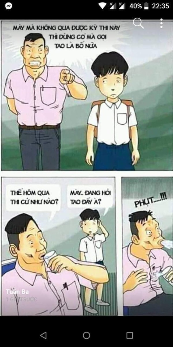 Dạy con!

Câu quen thuộc là dạy con, nhưng cơ đúng chúng ta dạy con hay không?
Và dạy con là một việc vô cùng khó, mà trót làm cha mẹ thì luôn thấy, con mình lúc nào cũng dại lắm! (1 anh bạn năm nay 62, mẹ ảnh 84 thì thầm với mình: thằng này nhà bác dại lắm😀)!

Nếu có 2 đứa con trở lên, chúng ta dễ nhận thấy, dù cùng cha cùng mẹ thậm chí cùng giới tính, nhưng không đứa trẻ nào giống đứa nào! Vì thế cách giáo dục cho đứa này dường như vô dụng cho đứa khác.
Và ngay chúng ta thôi, miệng thì yêu các con như nhau, nhưng vẫn thiên vị đứa này hơn đứa kia, dù nhiều dù ít!

Vì thế, khi con ta ổn thỏa, ta thấy mình may mắn. Chứ xin kể vài trường hợp thế này:

1/ Con bạn học lớp 1 hay 2 quên rồi; hỏi báo bài có không, con đáp cô viết trên bảng dài quá nên ngại chép! Bạn bực quá bảo con: mai không chép thì đừng nhìn mặt mẹ nữa. Hôm sau đi làm về, bạn thấy con đang cho đồ vào Balô và nói với giúp việc: cháu không chép bài đâu, thôi để cháu đi trước khi mẹ cháu về….

2/ Bạn đánh con. Con hét lên: tại sao mẹ đánh con? Bạn đáp: tại con hư. Nó hét: thế để con giúp mẹ; rồi đập đầu vào tường máu chảy ròng ròng. Bạn chạy về phòng khóc!

3/ Đứa con gái học lớp 10, tan học 3h vẫn không thấy đâu, cha mẹ gọi không được. Gần 12h nó về, mẹ nó rít từ cửa: con gì hư đốn thế không, giờ mới mò về, chết với bố mày; đang đợi mày đấy! Con gái m vào phòng tắm rửa thay đồ rồi sang phòng khách. Bố nó hằm hằm nhìn nó nói: ngồi xuống! Mẹ nó nói: khuya rồi, anh nói vừa đủ thôi!
Nó bình thản ra rót 2 cốc nước, đặt trước mặt bố nó rồi phán rằng: mẹ nói bố cần nói chuyện với con. Mẹ cứ để yên cho bố nói còn bố cứ bình tĩnh mà nói, con nghe! Bố nó là đứa không biết sợ ai, thế mà nghe xong tự dưng thấy nhụt hẳn😀

Thế nên mình quát mà nó sợ là vui lắm rồi!
À mà mình cũng không sống ở Âu Mỹ đâu, thấy bảo đánh con 1 cái là đi tù. Tiêu chí ấy, chắc mình chung thân lâu rồi, mà toà bên ấy, không nhận giấy khen để giảm án…