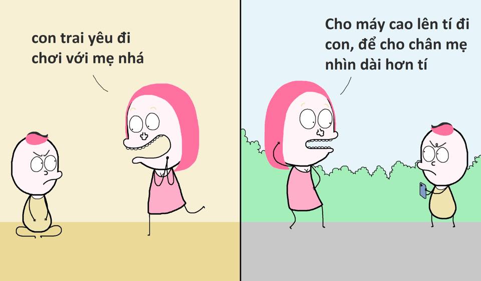 Một ngày tỉnh dậy bỗng có đứa gọi mình là mẹ ơ kìa ai zạy đẻ từ bao giờ đấy?? 

Thỉnh thoảng vẫn ko tin mình đã có con. 

Thôi ở nhà gọi bằng mẹ ra đường gọi bằng chị cũng đcc