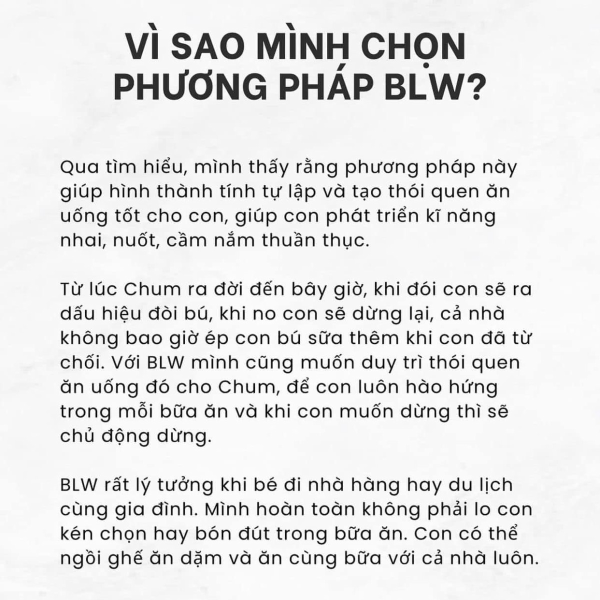 Beauty blogger Changmakeup và kinh nghiệm cho con ăn dặm theo BLW 🌟

Mamibabi có đầy đủ công thức ăn dặm tự chỉ huy cho các mẹ cần ạ: https://mamibabi.com.vn/thuc-don-an-dam?type=5

Từ sau khi lập gia đình, Changmakeup quyết định tạm dừng làm beauty blogger để chăm sóc cho gia đình nhỏ của mình.

Thế nhưng fan của nàng Blogger vẫn cực kì yêu thích những video chăm con, khoe con, chia sẻ kinh nghiệm nuôi con được cô nàng đăng tải trên mạng xã hội.

Gần đây nhất Changmakeup đã chia sẻ phương pháp cho con ăn dặm cực khoa học:

"Mấy hôm nay các video mukbang của Chum viral trên Tiktok và mình nhận được hàng nghìn comment, inbox hỏi về kiểu ăn mà Chum đang áp dụng. BLW với mình không chỉ là 1 phương pháp ăn dặm đơn thuần mà là 1 lối sống, 1 cách giáo dục con rất khoa học. Hơn 3 tháng qua nhìn Chum ăn theo cách này, mình thấy con nhanh nhạy trong kĩ năng, tự lập trong thái độ. Nếu như các mom muốn tìm hiểu sâu và kĩ hơn về BLW thì có sẵn rất nhiều đầu sách của cả tác giả nước ngoài và VN đã viết, và mình chân thành khuyên mọi người nên đào sâu nếu thực sự muốn hưởng con theo BLW.

Trong post này mình chia sẽ những kinh nghiệm bản thân minh học và đúc kết được trong thời gian qua, ĐẶC BIỆT là những điều nên và không nên. Tất nhiên các con đều là những cá thể đặc biệt, không bạn nào giống bạn nào, và chúng ta với cương vị làm mẹ, không nên tìm phương pháp “hoàn hảo” mà hãy tìm phương pháp phù hợp với con nhất. 

Nếu có câu hỏi nào mình giải đáp được thì mình rất sẵn lòng. Cảm ơn cả nhà iu đã ủng hộ nhà Chum nhé"

Mình thấy đây là một phương pháp cho con ăn của mẹ bỉm hiện đại, các Moms nhà mình muốn nuôi con khoẻ nhất định không nên bỏ qua nhé 😍

Nguồn: Hi.chumchum