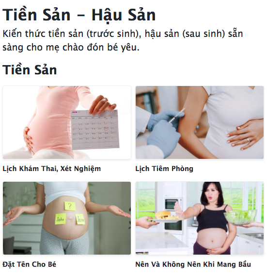 27 BÀI HỌC CHI TIẾT VỀ TIỀN SẢN – HẬU SẢN: HỌC NGAY MẸ ƠI! 

Khóa học tiền sản – hậu sản của Mamibabi bao gồm 27 bài học chi tiết, bố mẹ có thể xem ngay tại đây https://mamibabi.com.vn/special/tiensanhausan 

18 BÀI HỌC TIỀN SẢN 

1. Lịch khám thai – xét nghiệm
2. Lịch tiêm phòng
3. Đặt tên cho bé
4. Nên và không nên khi mang bầu 
5. Đồ sơ sinh đầy đủ
6. Danh sách đồ đi sinh
7. Review sinh tại các viện
8. Dinh dưỡng bà bầu theo tuần
9. Tiểu đường thai kỳ
10. Trị rạn da cho bà bầu
11. Tiền sản giật
12. Dấu hiệu chuyển dạ, sắp sinh 
13. Thở và rặn đẻ đúng cách
14. Sinh non: Kiến thức quan trọng cần biết
15. Sinh mổ: Mọi điều cần biết 
16. Cách tắm rửa và chăm sóc vết mổ sau sinh
17. Ở cữ sau sinh mổ: Cách vận động và ăn uống
18. Cách lựa chọn bệnh viện sinh con 

9  BÀI HỌC HẬU SẢN
1. Kiêng cữ sau sinh
2. Sản dịch sau sinh: Phòng tránh bế sản dịch
3. Băng huyết sau sinh
4. Chăm sóc bé sơ sinh
5. Kiến thức nuôi con bằng sữa mẹ đầy đủ
6. Luyện EASY cho bé
7. Tuần khủng hoảng
8. Luyện bú bình cho  bé
9. 300 câu hỏi của bố mẹ trẻ 

Chỉ với 1 tài khoản VIP Mom Mamibabi, bố mẹ có thể học ngay 27 bài học trên và hàng ngàn nội dung khác: 

- Hơn 3000 hoạt động thai giáo giúp mẹ vui bé khỏe   https://mamibabi.com.vn/vip/info?mode=1
- Hơn 1000 bản nhạc thai giáo và karaoke thai giáo
- Hơn 1000 bài thơ và câu truyện thai giáo tiếng Anh, tiếng Việt, Ehon, audio
- Hơn 500 hoạt động giáo dục sớm cho bé từ 0 - 6 tuổi
- Hơn 300 món ăn dặm cho bé từ 6 tháng đến 2 tuổi  
- Thực đơn 280 ngày mang thai cho mẹ bầu  
- 36 khóa học toàn diện và chuyên sâu dành cho mẹ bầu và bé 0 - 6 tuổi: https://mamibabi.com.vn/khoa-hoc

Mamibabi là khóa học thai giáo duy nhất trên thị trường: 

• Được sáng lập bởi chuyên gia thai giáo Phạm Ngọc Thắng, tác giả cuốn sách “Rủ chồng thai giáo”
• Được xây dựng theo hướng “1 tài khoản – ngàn nội dung”, bạn chỉ cần mua tài khoản VIP Mom 1 lần duy nhất để đọc hàng ngàn nội dung. Ngay cả khi ứng dụng có thêm những khóa học mới, bạn có thể học ngay mà không phải trả thêm bất cứ khoản phí nào.