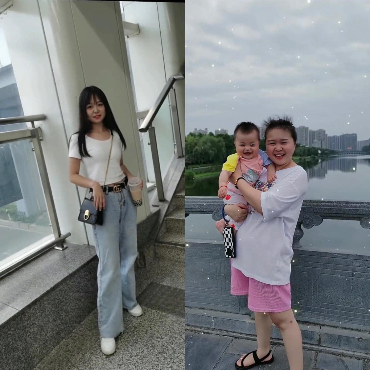 HÌNH ẢNH TRƯỚC VÀ SAU KHI THÀNH MẸ BỈM 
Cre: Weibo
