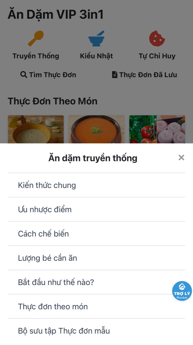 GIÚP CON “ĂN CẢ THẾ GIỚI” VỚI KHOÁ HỌC ĂN DẶM 3IN1 TỪ MAMIBABI 

Trước đây các mẹ chỉ biết tới ăn dặm truyền thống, nhưng giờ đây có cả ăn dặm kiểu Nhật và ăn dặm tự chỉ huy BLW. Để học được cả 3 phương pháp ăn dặm, mẹ cần đọc ít nhất 3 đầu sách, hoặc tìm kiếm trên mạng với nhiều thông tin hỗn loạn.

Giờ đây, với Mamibabi, việc học cả 3 phương pháp ăn dặm sẽ trở nên rất dễ dàng, tất cả những gì mẹ cần chỉ là 1 chiếc điện thoại thông minh. Mamibabi sẽ cung cấp:

- Ưu nhược điểm của mỗi phương pháp
- Nguyên tắc cần nhớ
- Cách chế biến
- Lượng ăn cần thiết
- Cách bắt đầu cho ăn
- Thực đơn mẫu

Mamibabi đồng thời sẵn sàng tư vấn cho mẹ mọi vấn đề liên quan tới dinh dưỡng và ăn dặm.

Mẹ có thể xem ngay khoá học ăn dặm 3in1 tại đây https://mamibabi.com.vn/an-dam
____________________________________

Mamibabi là ứng dụng thai giáo và giáo dục sớm duy nhất tại Việt Nam:
• Được sáng lập bởi chuyên gia thai giáo Phạm Ngọc Thắng, tác giả cuốn sách “Rủ chồng thai giáo”
• Được xây dựng theo hướng “1 tài khoản – ngàn nội dung”, bạn chỉ cần mua tài khoản VIP Mom 1 lần duy nhất để đọc hàng ngàn nội dung về nuôi dạy con. 

- Hơn 3000 hoạt động thai giáo giúp mẹ vui bé khỏe https://mamibabi.com.vn/vip/info?mode=1
- Hơn 1000 bản nhạc thai giáo và karaoke thai giáo
- Hơn 1000 bài thơ và câu truyện thai giáo tiếng Anh, tiếng Việt, Ehon, audio
- Hơn 500 hoạt động giáo dục sớm cho bé từ 0 - 6 tuổi
- Hơn 300 món ăn dặm cho bé từ 6 tháng đến 2 tuổi  
- Thực đơn 280 ngày mang thai cho mẹ bầu  
- 43 khóa học toàn diện và chuyên sâu dành cho mẹ bầu và bé 0 - 6 tuổi: https://mamibabi.com.vn/khoa-hoc