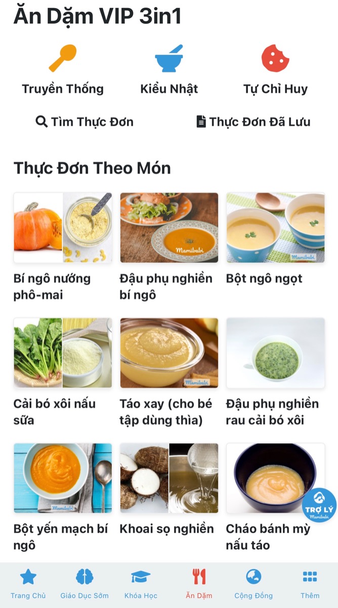 6 KHÓA HỌC DÀNH RIÊNG CHO MẸ CÓ CON 6 THÁNG TUỔI
 
6 tháng là bước ngoặt quan trọng với cả mẹ và bé bởi đây là thời điểm bé làm quen với việc ăn dặm. Nhiều mẹ chuẩn bị quay lại với công việc của mình nên tập dần cho bé sử dụng bình sữa. Đây cũng là giai đoạn nhiều bé bỗng “thay tính đổi nết” bởi những thay đổi về mặt sinh lý. Nhưng đây cũng là giai đoạn bé có những bước tiến về mặt vận động, giao tiếp, ngôn ngữ, nhận thức…
 
Dưới đây là 6 khóa học dành cho mẹ có con 6 tháng tuổi nhằm giúp bé phát triển tốt hơn ở giai đoạn này.
 
Ăn dặm VIP 3in1 https://mamibabi.com.vn/an-dam

Giáo dục sớm cho trẻ 6 – 9 tháng  https://mamibabi.com.vn/coursev2/2/khoa-hoc-giao-duc-som-cho-tre-0-2-tuoi

Cách nói chuyện với bé 6 – 9 tháng https://mamibabi.com.vn/coursev2/5/khoa-hoc-day-be-tap-noi-phong-ngua-cham-noi-cho-tre-tu-0-6-tuoi

Giáo dục não phải cho bé 0 – 6 tuổi https://mamibabi.com.vn/coursev2/4/khoa-hoc-giao-duc-nao-phai-theo-phuong-phap-shichida-sang-tao-va-thong-minh-dot-pha-cho-tre-tu-0-6-tuoi

Tuần khủng hoảng 2 năm đầu đời https://mamibabi.com.vn/interact/wonderweek

Luyện bú bình cho bé https://mamibabi.com.vn/interact/luyenbubinh
___________________________________
Mamibabi là ứng dụng thai giáo và giáo dục sớm duy nhất tại Việt Nam:
· Được sáng lập bởi chuyên gia thai giáo Phạm Ngọc Thắng, tác giả cuốn sách “Rủ chồng thai giáo”
· Được xây dựng theo hướng “1 tài khoản – ngàn nội dung”, bạn chỉ cần mua tài khoản VIP Mom 1 lần duy nhất để đọc hàng ngàn nội dung:
 
- Hơn 3000 hoạt động thai giáo giúp mẹ vui bé khỏe   https://mamibabi.com.vn/vip/info?mode=1
- Hơn 1000 bản nhạc thai giáo và karaoke thai giáo
- Hơn 1000 bài thơ và câu truyện thai giáo tiếng Anh, tiếng Việt, Ehon, audio
- Hơn 500 hoạt động giáo dục sớm cho bé từ 0 - 6 tuổi
- Hơn 300 món ăn dặm cho bé từ 6 tháng đến 2 tuổi  
- Thực đơn 280 ngày mang thai cho mẹ bầu  
- 43+ khóa học toàn diện và chuyên sâu dành cho mẹ bầu và bé 0 - 6 tuổi: https://mamibabi.com.vn/khoa-hoc