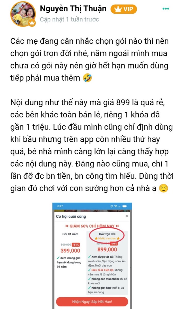 VÌ SAO HÀNG NGÀN MẸ BẦU ĐÃ LỰA CHỌN MAMIBABI?

>>> Vì Mamibabi là ứng dụng thai giáo và giáo dục sớm duy nhất tại Việt Nam được sáng lập bởi chuyên gia thai giáo Phạm Ngọc Thắng, tác giả cuốn sách “Rủ chồng thai giáo”

>>> Vì Mamibabi được xây dựng theo hướng “1 tài khoản – ngàn nội dung”, bạn chỉ cần mua tài khoản VIP Mom 1 lần duy nhất để đọc hàng ngàn nội dung về nuôi dạy con: 
- Hơn 3000 hoạt động thai giáo giúp mẹ vui bé khỏe https://mamibabi.com.vn/vip/info?mode=1
- Hơn 1000 bản nhạc thai giáo và karaoke thai giáo
- Hơn 1000 bài thơ và câu truyện thai giáo tiếng Anh, tiếng Việt, Ehon, audio
- Hơn 500 hoạt động giáo dục sớm cho bé từ 0 - 6 tuổi
- Hơn 300 món ăn dặm cho bé từ 6 tháng đến 2 tuổi  
- Thực đơn 280 ngày mang thai cho mẹ bầu  
- 36 khóa học toàn diện và chuyên sâu dành cho mẹ bầu và bé 0 - 6 tuổi: https://mamibabi.com.vn/khoa-hoc

>>> Vì Mamibabi tư vẫn hoàn toàn miễn phí, bạn KHÔNG phải trả bất cứ khoản phí nào để nhận được câu trả lời.

>>> Vì Mamibabi sở hữu một trong những cộng đồng mẹ bầu lớn nhất Việt Nam, sẵn sàng chia sẻ kiến thức và kinh nghiệm với nhau.

>>> Vì trong 4 năm qua, Mamibabi luôn bình ổn giá, và cho phép sử dụng trọn đời mà không phải trả thêm bất cứ khoản phí nào. 

>>> Vì Mamibabi luôn cập nhật các nội dung và khoá học mới mỗi tuần. 

>>> Vì Mamibabi đã xây dựng nội dung dựa trên ý kiến đóng góp và nhu cầu thực tế của các mẹ nên các bài học đều có tính ứng dụng, trực quan, dễ học, dễ làm.

Cảm ơn các mẹ đã luôn ưu ái tin tưởng và lựa chọn Mamibabi. Chúc các mẹ cuối tuần thật vui bên con yêu và gia đình! 

Nếu đang mang thai, mẹ hãy tham khảo các khoá học dành cho bà bầu tại đây https://mamibabi.com.vn/thai-giao 

Nếu đã sinh con, mẹ hãy tham khảo các khoá học chăm sóc bé, giáo dục sớm và nuôi dạy con tại đây https://mamibabi.com.vn/khoa-hoc#gds