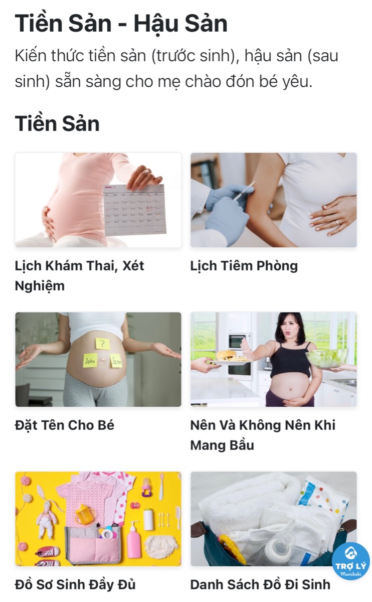 9 CHUỖI KHOÁ HỌC “LÀM MẸ NHẸ NHÀNG” DÀNH CHO CÁC MẸ BẬN RỘN

Hiện tại, Mamibabi cung cấp 9 chuỗi khoá học thuộc các lĩnh vực sau:

1. Thai giáo
2. Chăm sóc thai kỳ
3. Yoga, thiền, nhảy cho bà bầu
4. Tiền sản và hậu sản
5. Nuôi con bằng sữa mẹ 
6. EASY, luyện ngủ
7. Giáo dục sớm và làm cha mẹ
8. Chăm sóc bé sơ sinh
9. Ăn dặm

9 chuỗi khoá học trên bao gồm 43 bài học nhỏ bên trong, được thiết kế với nội dung cụ thể, giúp các mẹ có thể:
- “Tranh thủ” học bất cứ khi nào rảnh rỗi
- Ưu tiên học những nội dung mình cần trước
- Dễ hiểu, dễ nhớ, làm theo được ngay 

Đây là hình thức học phù hợp với các mẹ bỉm sữa bận rộn, không có nhiều thời gian đọc sách hoặc học các khoá học lý thuyết quá dài.

Để xem được tất cả 43 khoá học của Mamibabi, mẹ có thể truy cập https://mamibabi.com.vn/khoa-hoc
____________________________________

Mamibabi là ứng dụng thai giáo và giáo dục sớm duy nhất tại Việt Nam:
• Được sáng lập bởi chuyên gia thai giáo Phạm Ngọc Thắng, tác giả cuốn sách “Rủ chồng thai giáo”
• Được xây dựng theo hướng “1 tài khoản – ngàn nội dung”, bạn chỉ cần mua tài khoản VIP Mom 1 lần duy nhất để đọc hàng ngàn nội dung về nuôi dạy con. 

- Hơn 3000 hoạt động thai giáo giúp mẹ vui bé khỏe https://mamibabi.com.vn/vip/info?mode=1
- Hơn 1000 bản nhạc thai giáo và karaoke thai giáo
- Hơn 1000 bài thơ và câu truyện thai giáo tiếng Anh, tiếng Việt, Ehon, audio
- Hơn 500 hoạt động giáo dục sớm cho bé từ 0 - 6 tuổi
- Hơn 300 món ăn dặm cho bé từ 6 tháng đến 2 tuổi  
- Thực đơn 280 ngày mang thai cho mẹ bầu  
- 43 khóa học toàn diện và chuyên sâu dành cho mẹ bầu và bé 0 - 6 tuổi: https://mamibabi.com.vn/khoa-hoc
