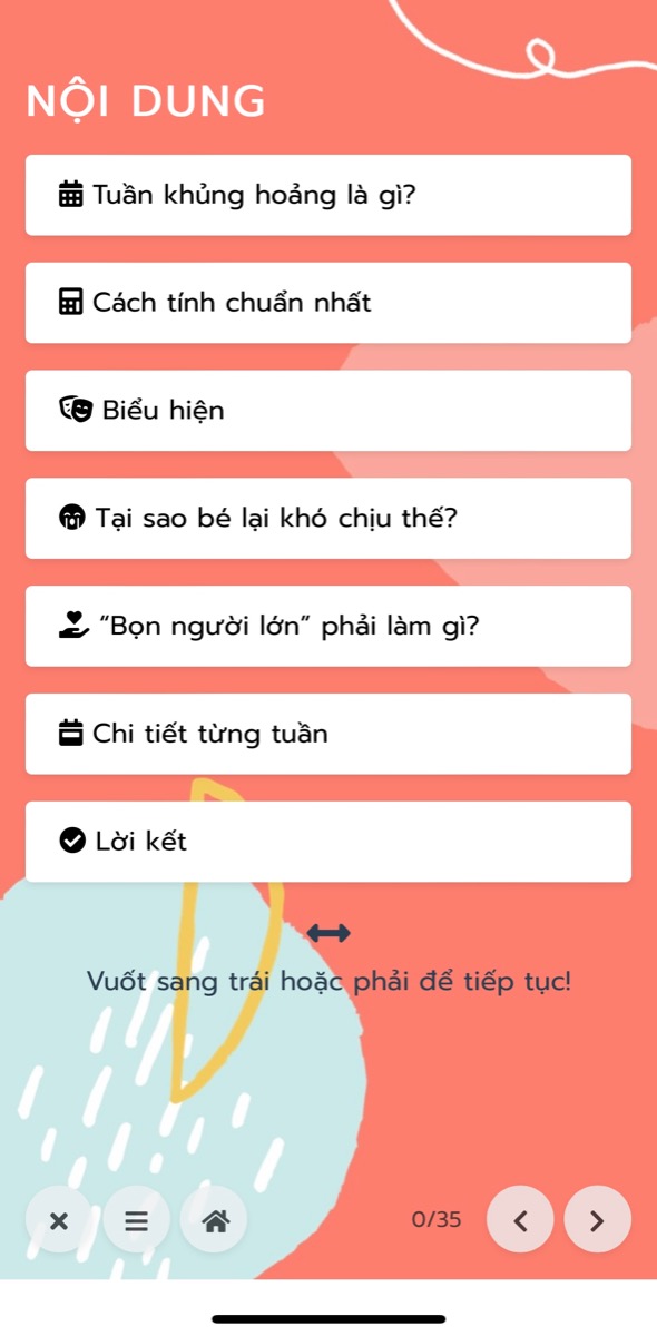 TUẦN KHỦNG HOẢNG LÀ GÌ? VÌ SAO MẸ CẦN HIỂU VỀ TUẦN KHỦNG HOẢNG CỦA CON?

… vì nếu không hiểu về tuần khủng hoảng của con thì chính mẹ cũng khủng hoảng đó ạ! 

Nhiều mẹ than thở rằng tháng đầu tiên con trộm vía rất ngoan, nhưng vừa ra tháng thì… “trở mặt” ngay. Không phải con “trở mặt” đâu mẹ ơi, vì mốc khủng hoảng đầu tiên của con là ở tuần thứ 5 đó ạ.

Trong 2 năm đầu đời, con có tới 10 tuần khủng hoảng. Mẹ hãy học ngay khoá học “Tuần khủng hoảng” để giúp con vượt qua nhé https://mamibabi.com.vn/interact/wonderweek 
______________________________

Mamibabi là ứng dụng thai giáo và giáo dục sớm duy nhất tại Việt Nam: 
+ Được sáng lập bởi chuyên gia Phạm Ngọc Thắng, tác giả cuốn sách “Rủ chồng thai giáo”. 
+ Được xây dựng theo hướng “1 tài khoản – ngàn nội dung”, bạn chỉ cần mua tài khoản VIP Mom 1 lần duy nhất để đọc hàng ngàn nội dung về nuôi dạy con. 

- Hơn 3000 hoạt động thai giáo giúp mẹ vui bé khỏe https://mamibabi.com.vn/vip/info?mode=1
- Hơn 1000 bản nhạc thai giáo và karaoke thai giáo
- Hơn 1000 bài thơ và câu truyện thai giáo tiếng Anh, tiếng Việt, Ehon, audio
- Hơn 500 hoạt động giáo dục sớm cho bé từ 0 - 6 tuổi
- Hơn 300 món ăn dặm cho bé từ 6 tháng đến 2 tuổi  
- Thực đơn 280 ngày mang thai cho mẹ bầu  
- 43 khóa học toàn diện và chuyên sâu dành cho mẹ bầu và bé 0 - 6 tuổi: https://mamibabi.com.vn/khoa-hoc