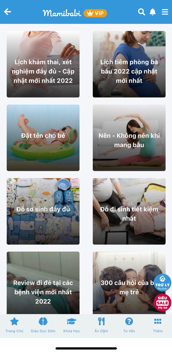 8 THÔNG TIN QUAN TRỌNG MẸ BẦU CẦN BIẾT TRONG SUỐT THAI KỲ

“Mẹ bầu cần biết” là nội dung quan trọng mẹ bầu cần đọc để có một thai kỳ khoẻ mạnh và chuẩn bị tốt nhất cho việc sinh con và nuôi con sắp tới. Mẹ có thể xem tại đây https://mamibabi.com.vn/special 

Dưới đây là 8 nội dung thuộc mục “Mẹ bầu cần biết” của Mamibabi:
1. Lịch khám thai, xét nghiệm đầy đủ trong suốt thai kỳ
2. Lịch tiêm phòng cho bà bầu
3. Đặt tên cho bé
4. Nên và không nên khi mang bầu
5. Đồ sơ sinh đầy đủ
6. Đồ sơ sinh tiết kiệm nhất
7. Review đi đẻ tại các bệnh viện
8. 300 câu hỏi của bố mẹ trẻ 
________________________________

Mamibabi là ứng dụng thai giáo và giáo dục sớm được sáng lập bởi chuyên gia thai giáo Phạm Ngọc Thắng, tác giả cuốn sách “Rủ chồng thai giáo”.

Mamibabi được xây dựng theo hướng “1 tài khoản – ngàn nội dung”, bạn chỉ cần mua tài khoản VIP Mom 1 lần duy nhất để đọc hàng ngàn nội dung về nuôi dạy con: 

- Hơn 3000 hoạt động thai giáo giúp mẹ vui bé khỏe https://mamibabi.com.vn/vip/info?mode=1
- Hơn 1000 bản nhạc thai giáo và karaoke thai giáo
- Hơn 1000 bài thơ và câu truyện thai giáo tiếng Anh, tiếng Việt, Ehon, audio
- Hơn 500 hoạt động giáo dục sớm cho bé từ 0 - 6 tuổi
- Hơn 300 món ăn dặm cho bé từ 6 tháng đến 2 tuổi  
- Thực đơn 280 ngày mang thai cho mẹ bầu  
- 43 khóa học toàn diện và chuyên sâu dành cho mẹ bầu và bé 0 - 6 tuổi: https://mamibabi.com.vn/khoa-hoc