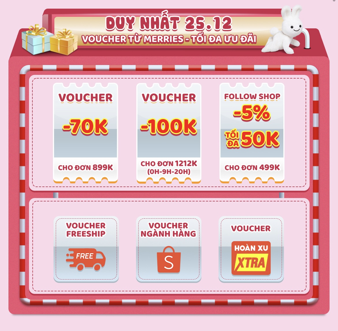 GIẢM GIÁ ĐỒNG LOẠT TÃ BỈM MERRIES 

Mẹ có thể mua ngay tại link https://shorten.asia/HFB11Fh7 

> Voucher 20K, 40K, 100K
> Flash Sale giá sốc lúc 17h và 19h hôm nay

Chờ đón siêu sale và vô vàn quà tặng 25/12 tới bằng cách BỎ SẴN VÀO GIỎ những sản phẩm bạn định mua.