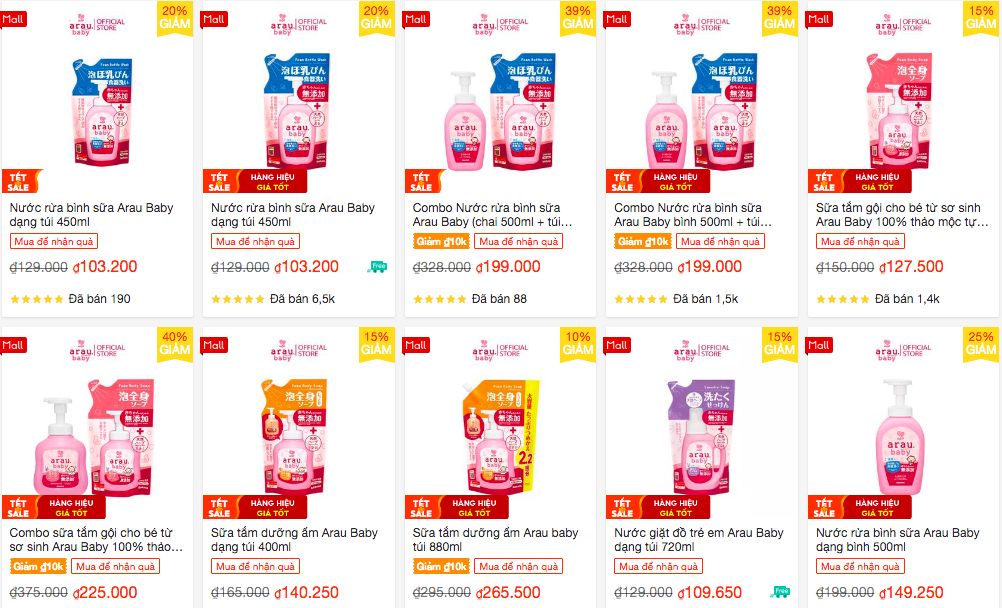 GIẢM GIÁ TỚI 40% SỮA TẮM GỘI CHO BÉ, NƯỚC RỬA BÌNH SỮA TỪ ARAU BABY 
 
Giảm giá 40% combo sữa tắm gội cho bé từ sơ sinh https://shorten.asia/A4ZaXn43 

Giảm giá 39% combo nước rửa bình sữa dạng chai và túi https://shorten.asia/xYDSGjE4 

Giảm giá 39% combo nước giặt đồ cho bé dạng bình và túi https://shorten.asia/vXhQ2uQr 

Arau Baby là dòng sản phẩm nổi tiếng chuyên dành cho trẻ em của Nhật Bản với thành phần từ 100% thảo dược thiên nhiên. Các sản phẩm của Arau được làm với công thức đặc biệt giúp nhanh chóng đánh tan, làm sạch các vết bẩn và đảm bảo an toàn cho người sử dụng. 

4 sản phẩm hiện có của Arau Baby là nước rửa bình sữa, nước giặt đồ, sữa tắm gội cho bé và bộ cọ rửa bình sữa.