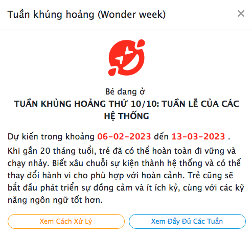 VÌ SAO CẢ NHÀ CÙNG… KHỦNG HOẢNG KHI BÉ TỚI "TUẦN KHỦNG HOẢNG"? 

Có 1001 điều mẹ cần học trước khi sinh con. Và 1 trong những điều cần học nhất có lẽ là… tuần khủng hoảng. 

Chưa hết, học xong rồi, mẹ còn cần… nói lại những điều mình đã học được cho chồng, cho ông bà, thậm chí cho cả… bác giúp việc, cô bảo mẫu trong nhà nữa. Chỉ có như vậy mọi người mới hiểu về tuần khủng hoảng và giúp mẹ chăm sóc bé tốt nhất trong những tuần đó. 

Ứng dụng Mamibabi đã có sẵn 1 mục “Tuần khủng hoảng”, cung cấp cho mẹ mọi kiến thức cần biết. Mẹ có thể đọc ngay tại https://mamibabi.com.vn/#wonder_week 

Để biết cách giúp bé vượt qua tuần khủng hoảng 1 cách tốt nhất mẹ xem khóa học dưới đây https://mamibabi.com.vn/interact/wonderweek 
----------------------------------------
Mamibabi là ứng dụng thai giáo và giáo dục sớm duy nhất tại Việt Nam:  
• Được sáng lập bởi chuyên gia thai giáo Phạm Ngọc Thắng, tác giả cuốn sách “Rủ chồng thai giáo”
• Được xây dựng theo hướng “1 tài khoản – ngàn nội dung”, bạn chỉ cần mua tài khoản VIP Mom 1 lần duy nhất để đọc hàng ngàn nội dung 

- Hơn 3000 hoạt động thai giáo giúp mẹ vui bé khỏe https://mamibabi.com.vn/vip/info?mode=1
- Hơn 1000 bản nhạc thai giáo và karaoke thai giáo
- Hơn 1000 bài thơ và câu truyện thai giáo tiếng Anh, tiếng Việt, Ehon, audio
- Hơn 500 hoạt động giáo dục sớm cho bé từ 0 - 6 tuổi
- Hơn 300 món ăn dặm cho bé từ 6 tháng đến 2 tuổi  
- Thực đơn 280 ngày mang thai cho mẹ bầu  
- 45 khóa học toàn diện và chuyên sâu dành cho mẹ bầu và bé 0 - 6 tuổi: https://mamibabi.com.vn/khoa-hoc